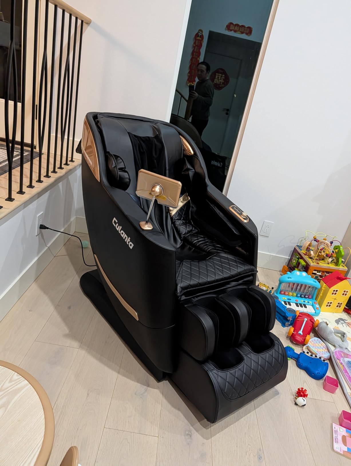 Culanta Massage Chair Full Body, Zero Gravity SL-Track Shiatsu Massage Recliner Chair with Body Scan, Airbags, Foot Rollers, Deep Yoga Stretch, Heating (U1-Black) - Customer Photo 2