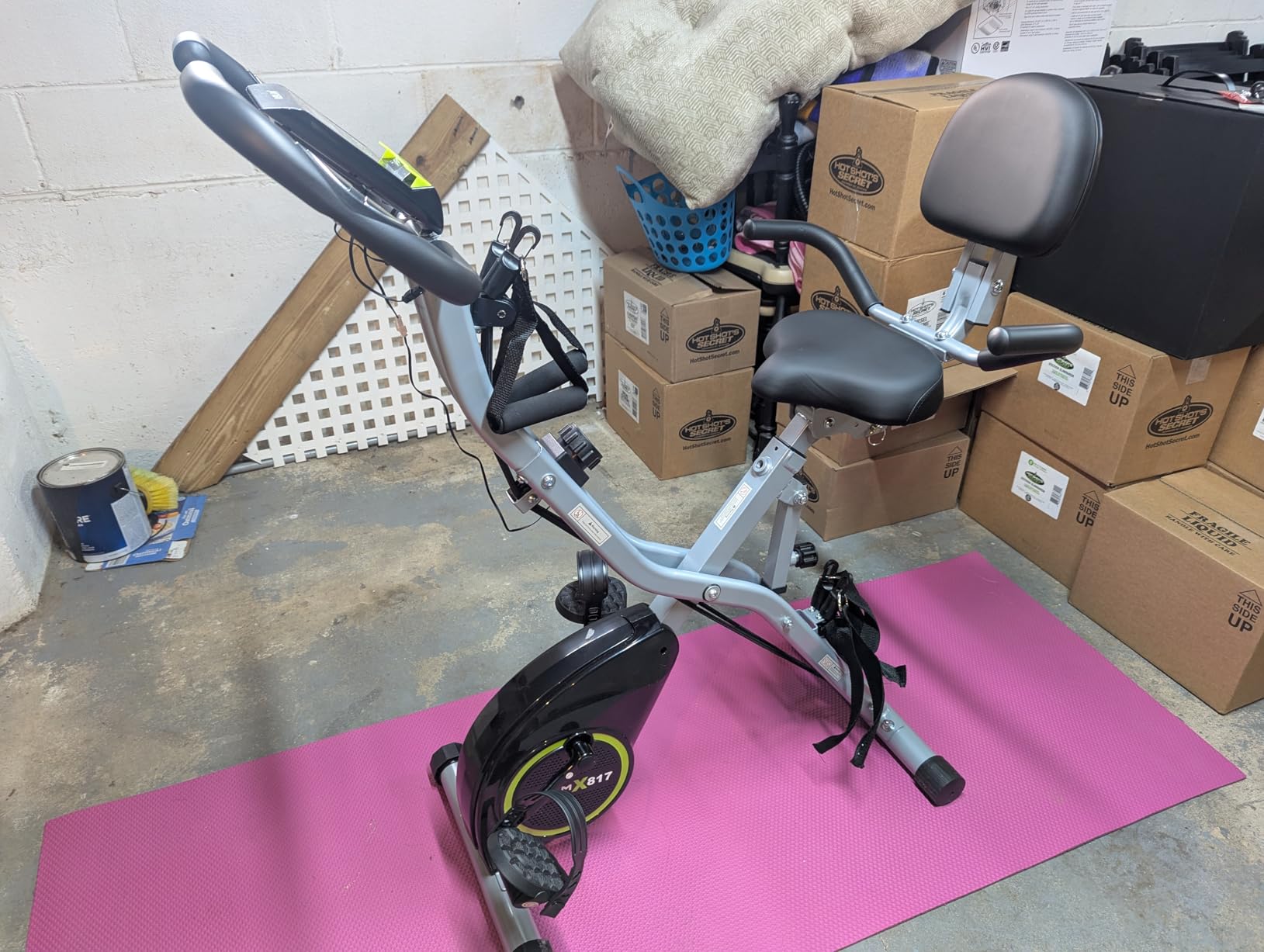 USLIM Foldable Exercise Bike Stationary Bikes for Home, 5 IN 1 Indoor Workout Bike, Cycling Bike with 16-Level Quiet Magnetic Resistance, 6.6 LBS Flywheel and 300LBS Capacity, 2026 Designed 817 X-bike Customer Review USLIM Foldable Exercise Bike Stationary Bikes for Home, 5 IN 1 Indoor Workout Bike, Cycling Bike with 16-Level Quiet Magnetic Resistance, 6.6 LBS Flywheel and 300LBS Capacity, 2026 Designed 817 X-bike - Customer Photo 1