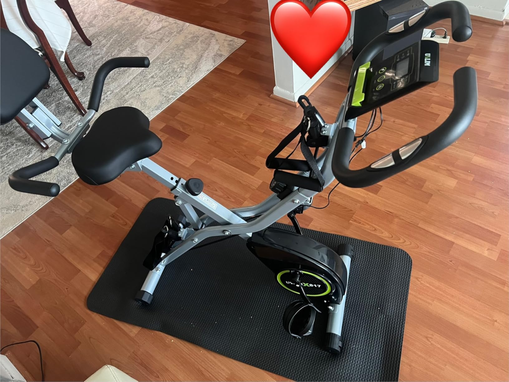 USLIM Foldable Exercise Bike Stationary Bikes for Home, 5 IN 1 Indoor Workout Bike, Cycling Bike with 16-Level Quiet Magnetic Resistance, 6.6 LBS Flywheel and 300LBS Capacity, 2026 Designed 817 X-bike Customer Review USLIM Foldable Exercise Bike Stationary Bikes for Home, 5 IN 1 Indoor Workout Bike, Cycling Bike with 16-Level Quiet Magnetic Resistance, 6.6 LBS Flywheel and 300LBS Capacity, 2026 Designed 817 X-bike - Customer Photo 2