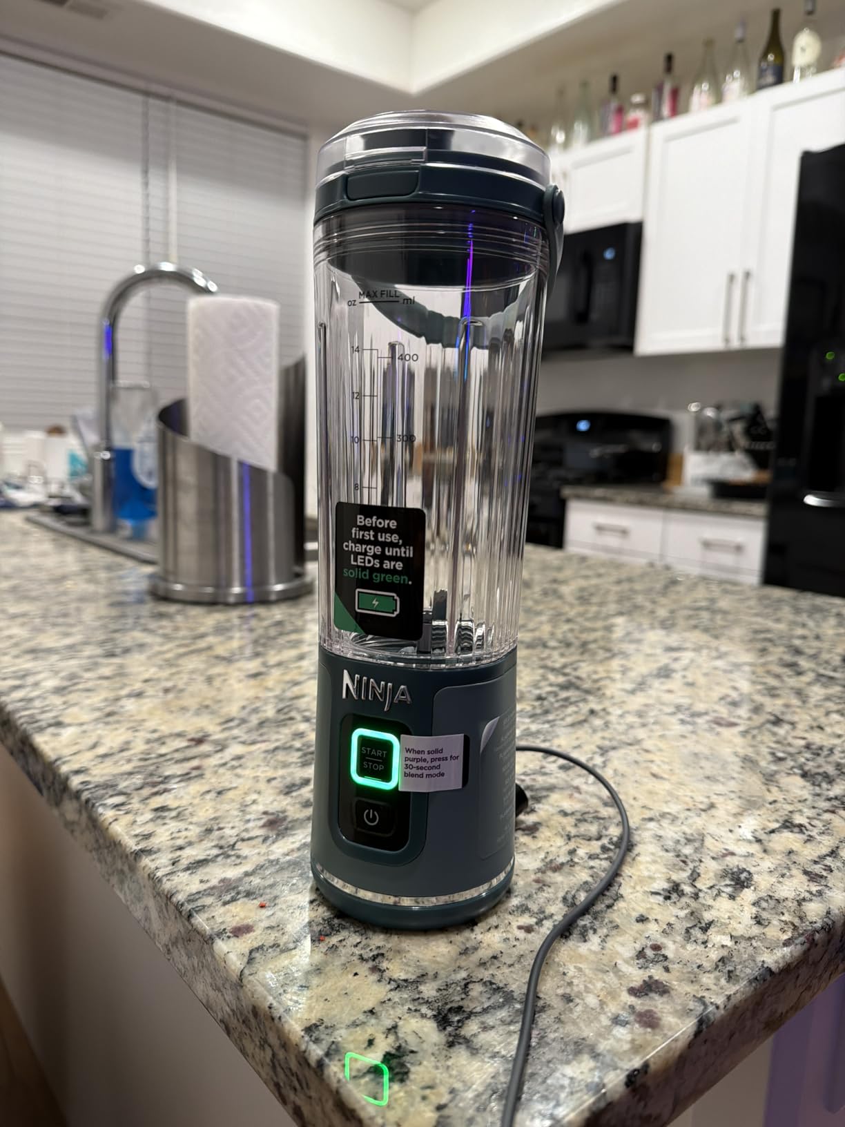 Ninja Blast Portable Blender, Cordless, 18oz. Vessel, Personal Blender For Shakes and Smoothies, BPA Free, Leakproof-Lid and Sip Spout, USB-C Rechargeable, Dishwasher Safe, Metallic Black, BC151MB - Customer Photo 1