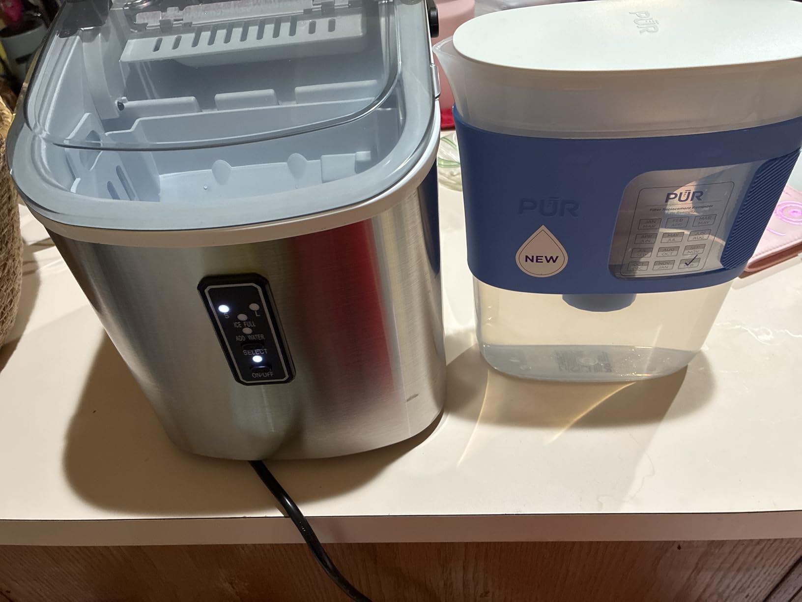 EUHOMY Ice Maker Countertop, 9 Cubes Ready in 6 Mins, 26lbs/24H, Self-Cleaning, Portable Ice Maker Machine with Carry Handle, Basket and Scoop, 2 Sizes of Bullet Ice for Home, Kitchen, Office customer photo 1