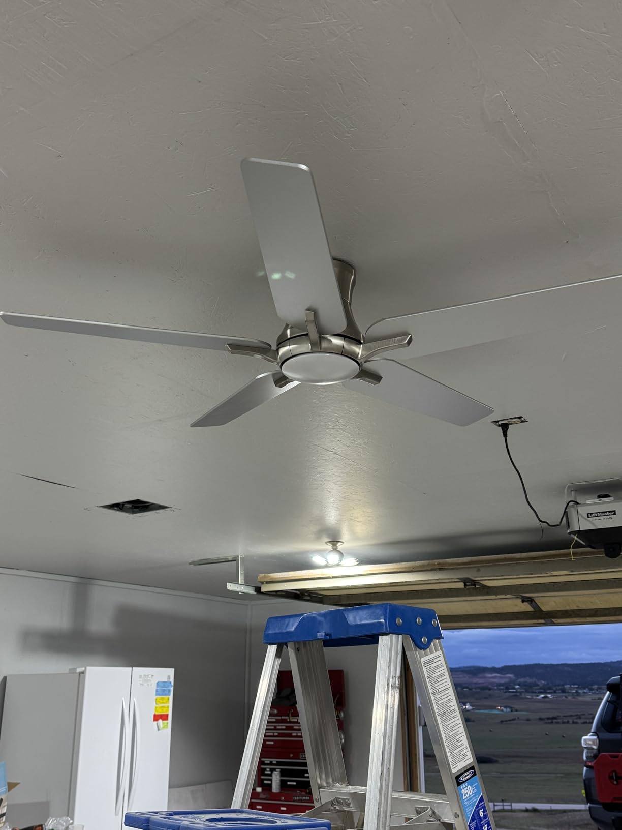 52 Inch Ceiling Fans with Lights and Remote, Brushed Nickel Flush Mount Low Profile Ceiling Fan for Bedroom, Living Room, Patio, Dimmable 6 Speeds Noiseless, ETL Listed - Customer Photo 1