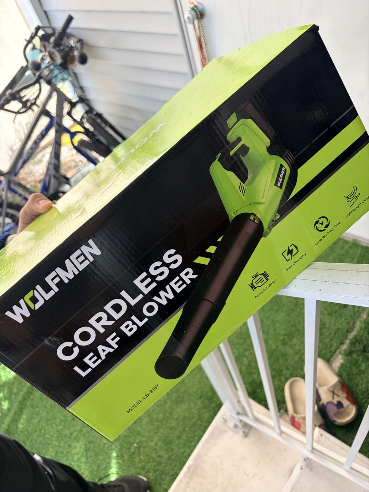 WOLFMEN Leaf Blower, Cordless with 2 Batteries and Charger, 2 Speed Mode (LB-8197) customer photo 2