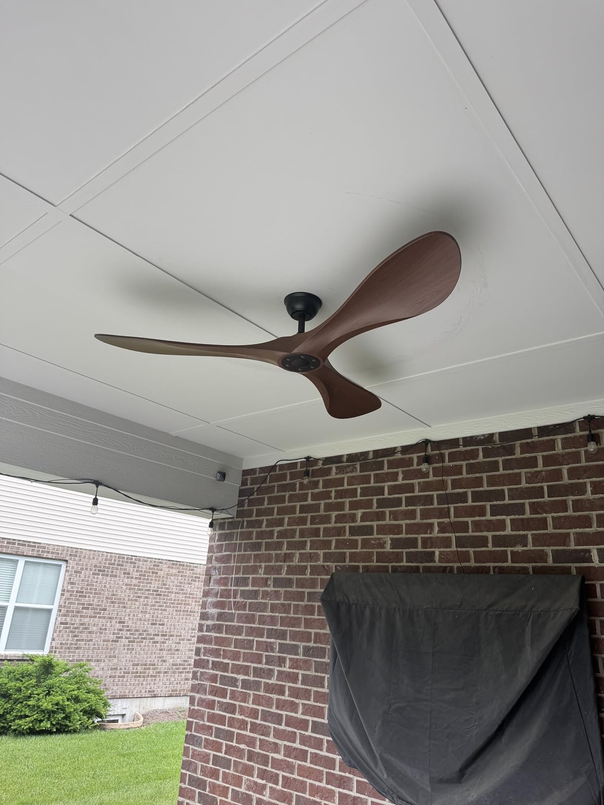 60 in Ceiling Fan of 7400+CFM High Airflow with Light & Mute Remote Control,Outdoor/Indoor Ceiling Fan with 3 Blades Noiseless Reversible DC Motor 6 Speeds with 3 CCT and Timer for Living Room Patios - Customer Photo 1