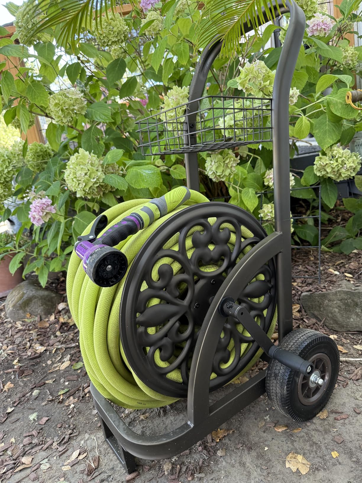 GOFORWILD Garden Hose Reel Cart, Holds 200Ft 5/8