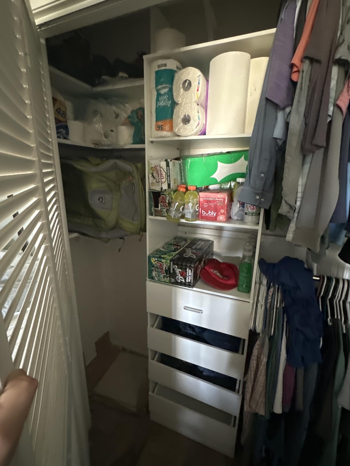Aheaplus Closet System, 4-9Ft Closet Organizer with 4 Wooden Drawers, Wood Closet Organizer System with Tower, Walk-in Closet Organizer Wardrobe Clothes Rack with 4 Hanging Rods, Garment Rack, White customer photo 1
