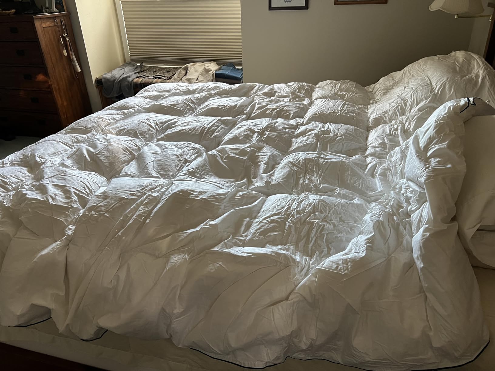 Pacific Coast Comforter King Size, Filled in White Goose Down Bedding Comforter King Size，All Season White Luxury Hotel Fluffy Duvet Insert, 106
