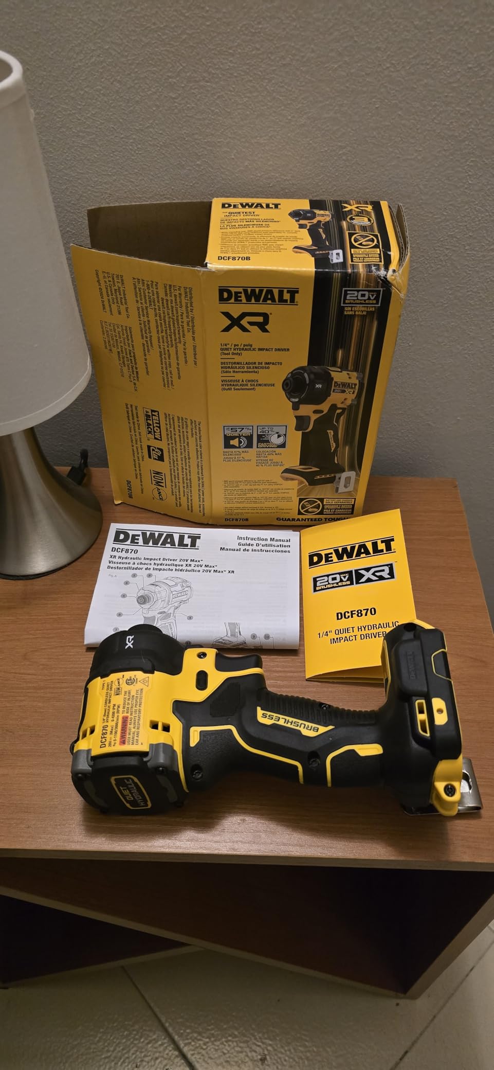 DEWALT 20V MAX 1/4 Inch Hydraulic Impact Driver,Quiet, Brushless Cordless XR Extreme Runtime, LED Halo Ring, Tool Only (DCF870B) - Customer Photo 2