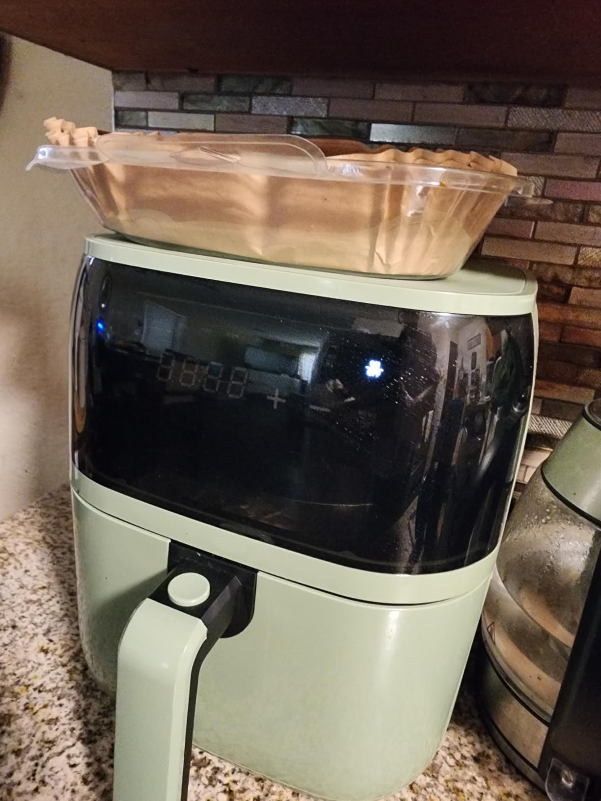 GreenLife Compact Electric Air Fryer Oven, 5.3 QT, PFAS-Free Ceramic Nonstick Drawer, 8 One Touch Digital Display, Easy View Window, Auto Shut-Off Timer, Dishwasher Safe Parts, 1500 Watts, Sage - Customer Photo 1