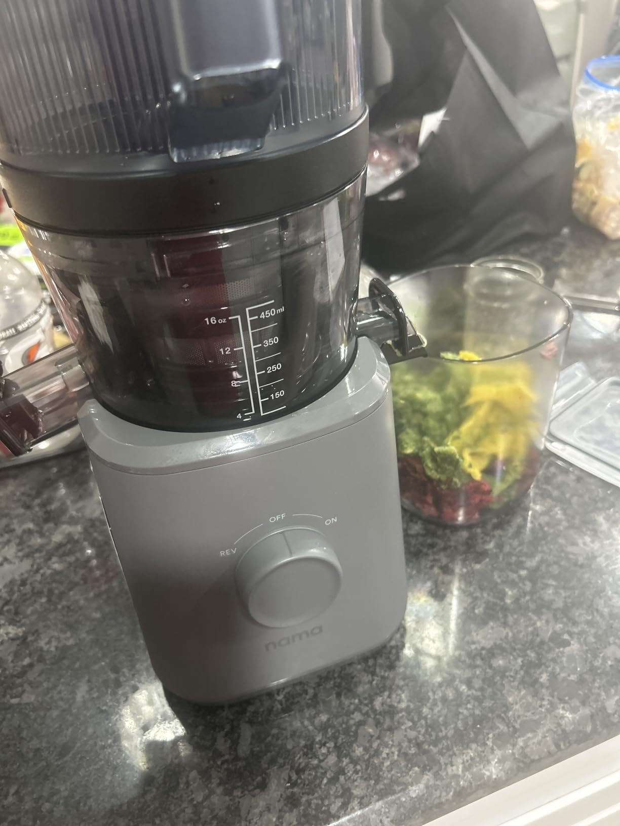 Nama J2 Cold Press Juicer – Self Feeding for Hands-Free Operation with Wide Mouth Hopper for Whole Recipe Loading, Zero Waste Masticating Juicer For More Juice, Less Pulp – Easy Cleanup & Assembly Customer Review Nama J2 Cold Press Juicer – Self Feeding for Hands-Free Operation with Wide Mouth Hopper for Whole Recipe Loading, Zero Waste Masticating Juicer For More Juice, Less Pulp – Easy Cleanup & Assembly - Customer Photo 2