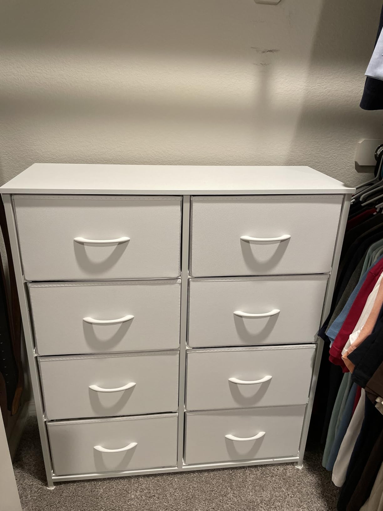 Atilioo Dresser for Bedroom with 8 Drawers, Anti-Tip Tall Fabric Chests Storage Organizer Tower Furniture with Wooden Top Metal Frame for Clothes, Closet, Living Room, Hallway, Entryway - Customer Photo 4