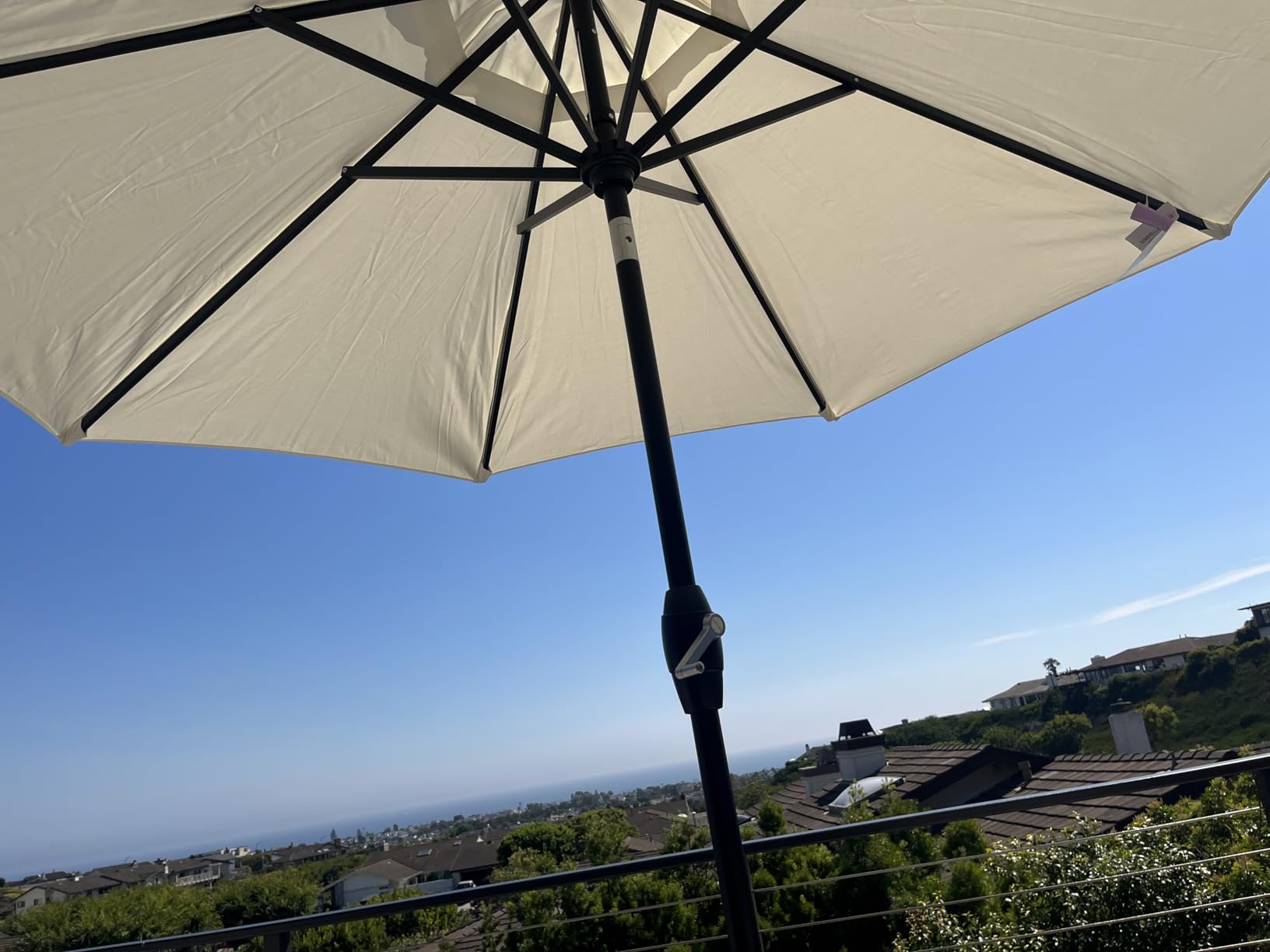 Midtown Umbrellas Sunbrella Umbrella 9 Feet Outdoor Umbrella With Red Acrylic Fabric - Auto-Tilt Aluminum Frame Patio Umbrella For Backyard, Deck, Garden, Pool - Black Pole Customer Review Midtown Umbrellas Sunbrella Umbrella 9 Feet Outdoor Umbrella With Red Acrylic Fabric - Auto-Tilt Aluminum Frame Patio Umbrella For Backyard, Deck, Garden, Pool - Black Pole - Customer Photo 2