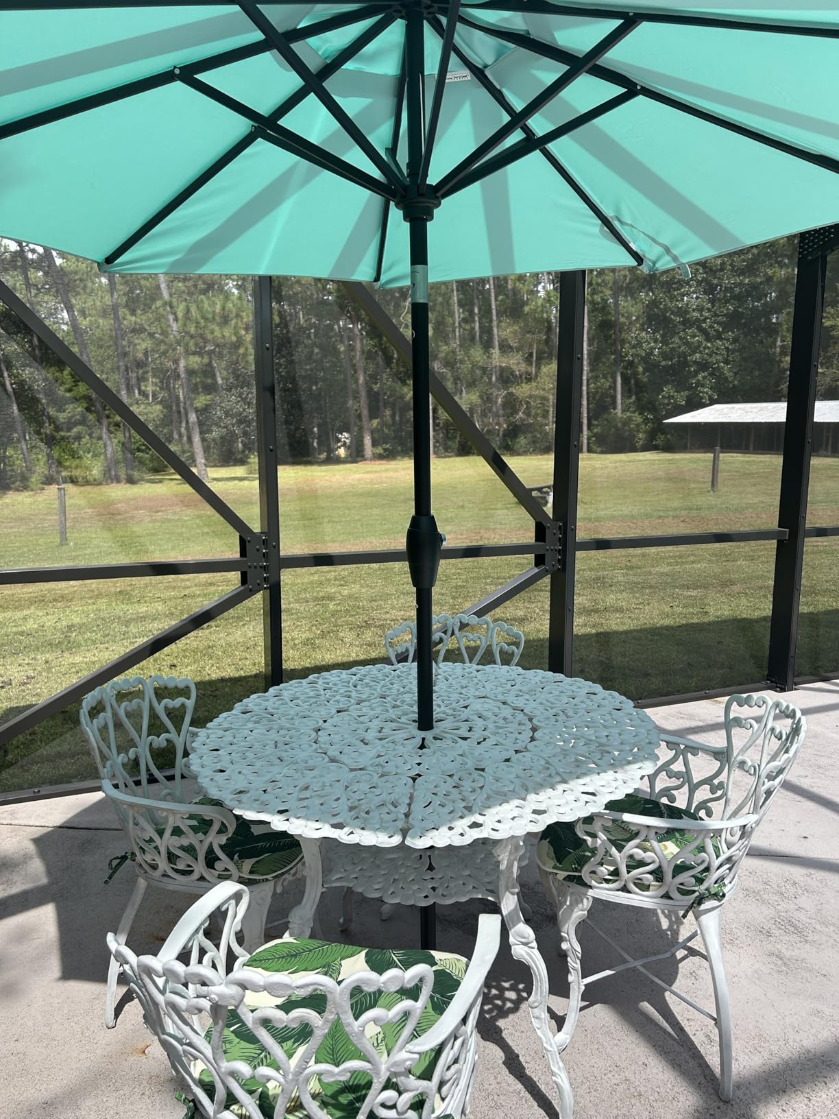 Midtown Umbrellas - 10-Year-No-Fade 9 Ft Patio Umbrella with Terylast Fabric, Auto-Tilt Aluminum Frame and 8 Reinforced Ribs for Deck, Pool, Garden & Beach - Cobalt Blue Canopy, Black Pole Customer Review Midtown Umbrellas - 10-Year-No-Fade 9 Ft Patio Umbrella with Terylast Fabric, Auto-Tilt Aluminum Frame and 8 Reinforced Ribs for Deck, Pool, Garden & Beach - Cobalt Blue Canopy, Black Pole - Customer Photo 2