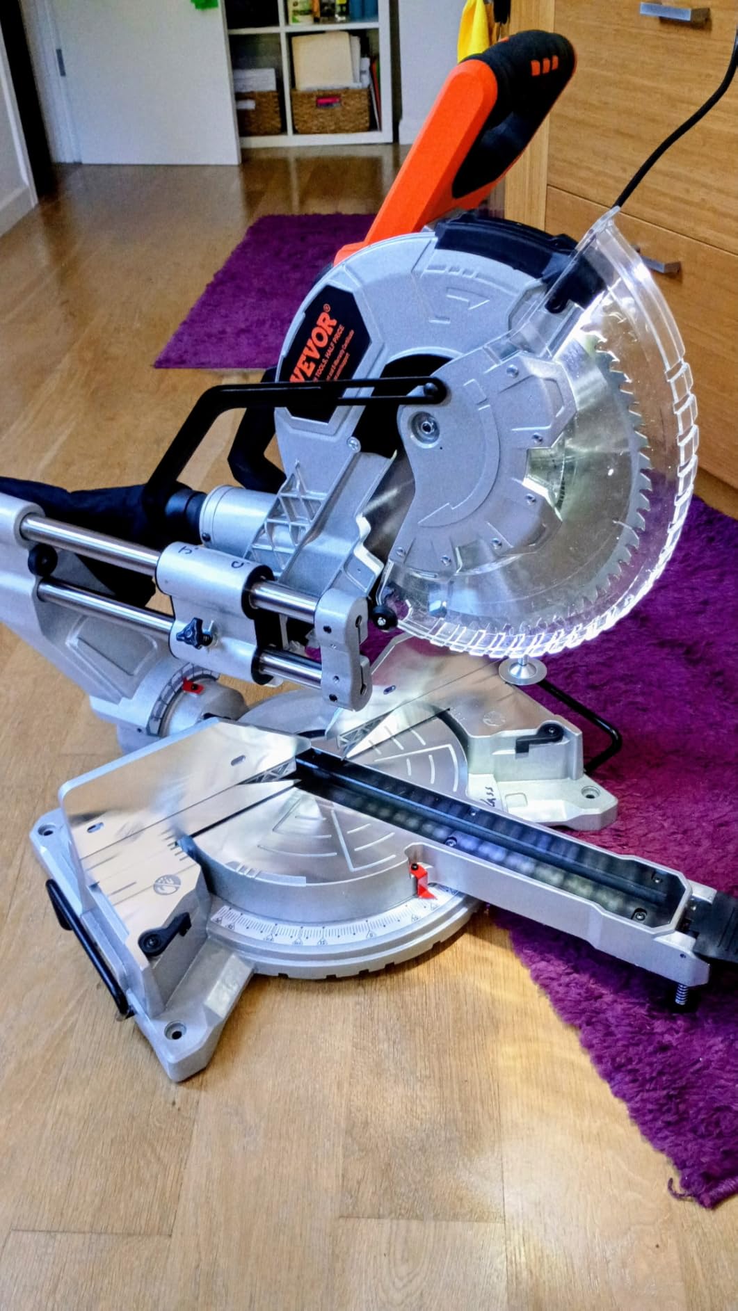 VEVOR Sliding Compound Miter Saw, 10-Inch Blade, 15 Amp Motor, 60-Tooth, Corded Double Bevel Sliding Miter Saw, LED Precision Alignment, Angle Adjustable, for Wood, Composite Decking, Laminates Customer Review VEVOR Sliding Compound Miter Saw, 10-Inch Blade, 15 Amp Motor, 60-Tooth, Corded Double Bevel Sliding Miter Saw, LED Precision Alignment, Angle Adjustable, for Wood, Composite Decking, Laminates - Customer Photo 1