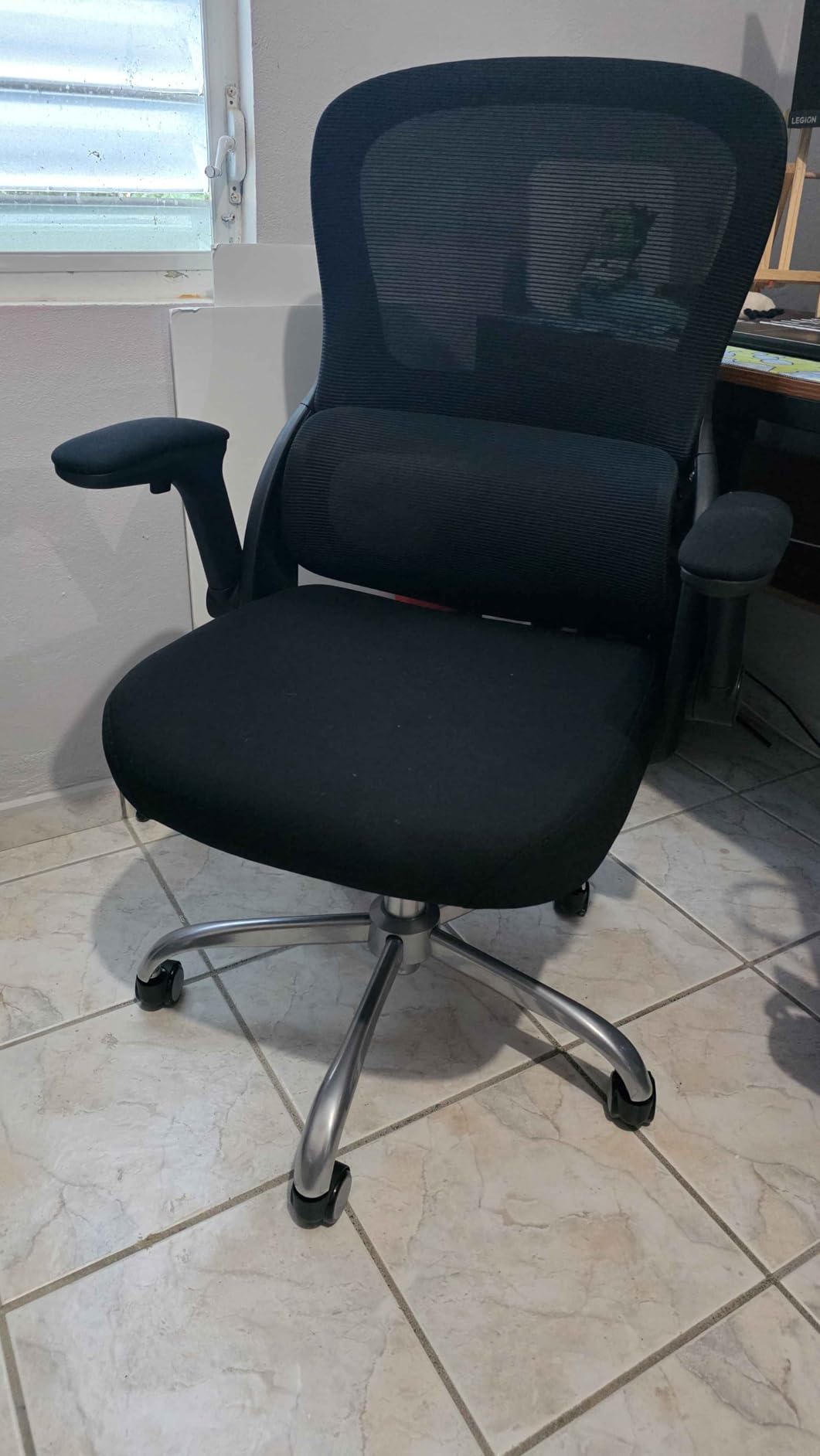 Veratric Office Chair Ergonomic Desk Chair Comfy: 400LBS Mesh Computer Chair Ergonomic Gaming Chairs with Wheels Adjustable Lumbar Support and Flip up Armrest-Swivel Executive Chairs Long Hours(Black) - Customer Photo 1