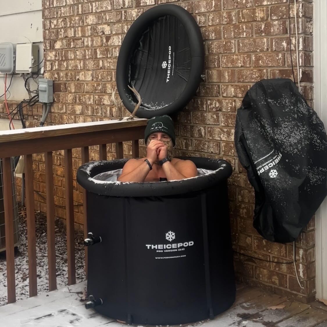 The Pod Company Long Pod Cold Plunge - 126-Gallon Extra-Large Inflatable Ice Bath Tub for Cold Water Therapy - Full-Body Stretch Design, Insulated & Water Chiller Compatible customer photo 2