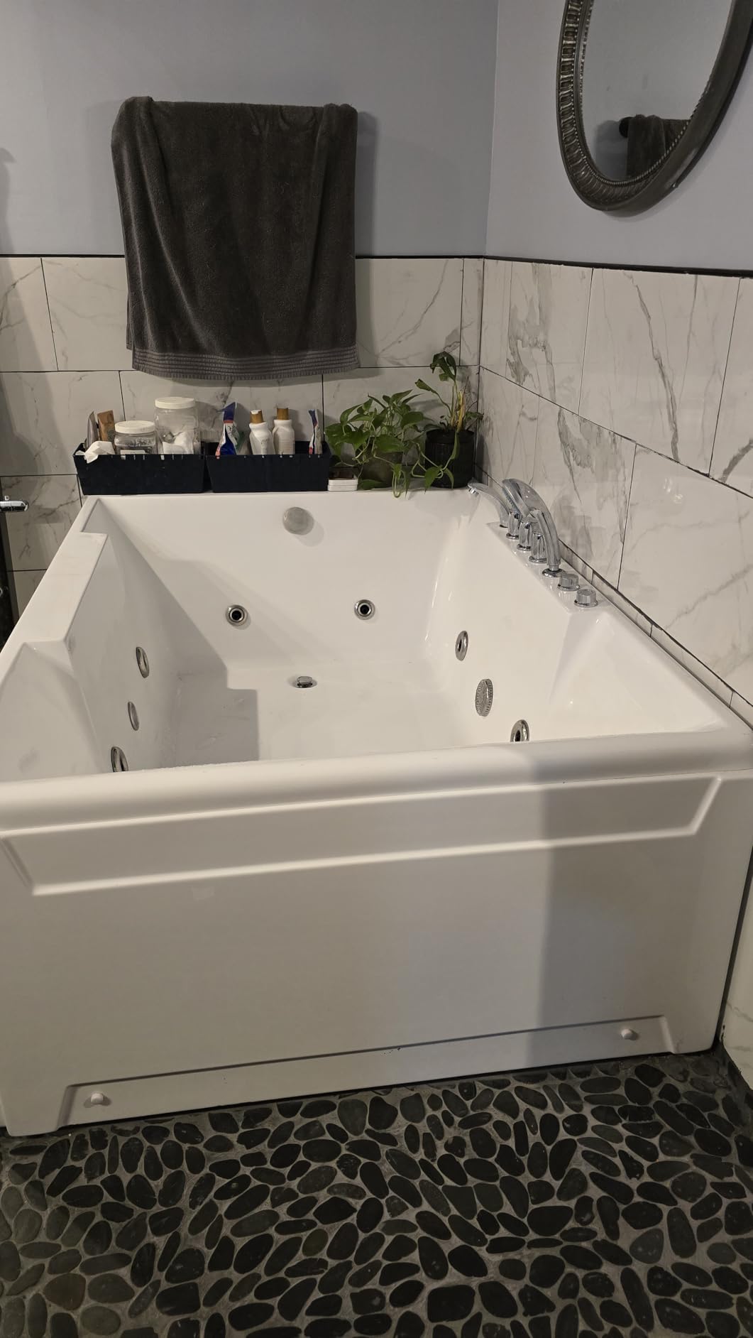 Empava Whirlpool Bathtub, 67-Inch Jetted Bathtub, Hydro Massage with 9 Water Jets & 8 Air Jets with Chromotherapy, Waterfall - LED Control Panel, ETL-Certified customer photo 1