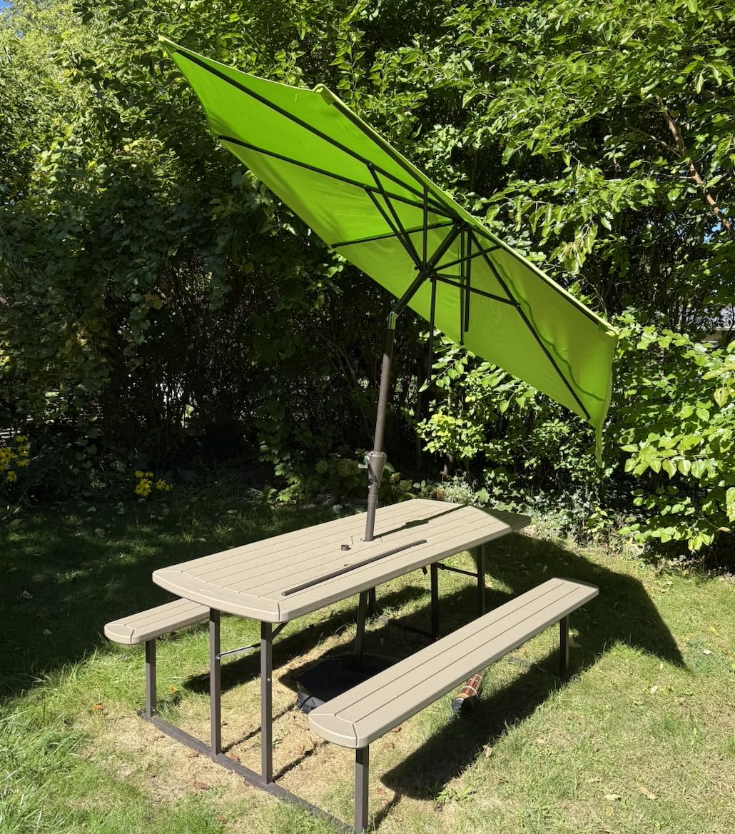 Patio Kingdom 10FT Patio Umbrella Outdoor Market Umbrella with Crank and Tilt, 8 Flexible Fiberglass Ribs, UV-Resistant Waterproof Canopy for Patio, Deck, Garden, Backyard, Light Gray Customer Review Patio Kingdom 10FT Patio Umbrella Outdoor Market Umbrella with Crank and Tilt, 8 Flexible Fiberglass Ribs, UV-Resistant Waterproof Canopy for Patio, Deck, Garden, Backyard, Light Gray - Customer Photo 2