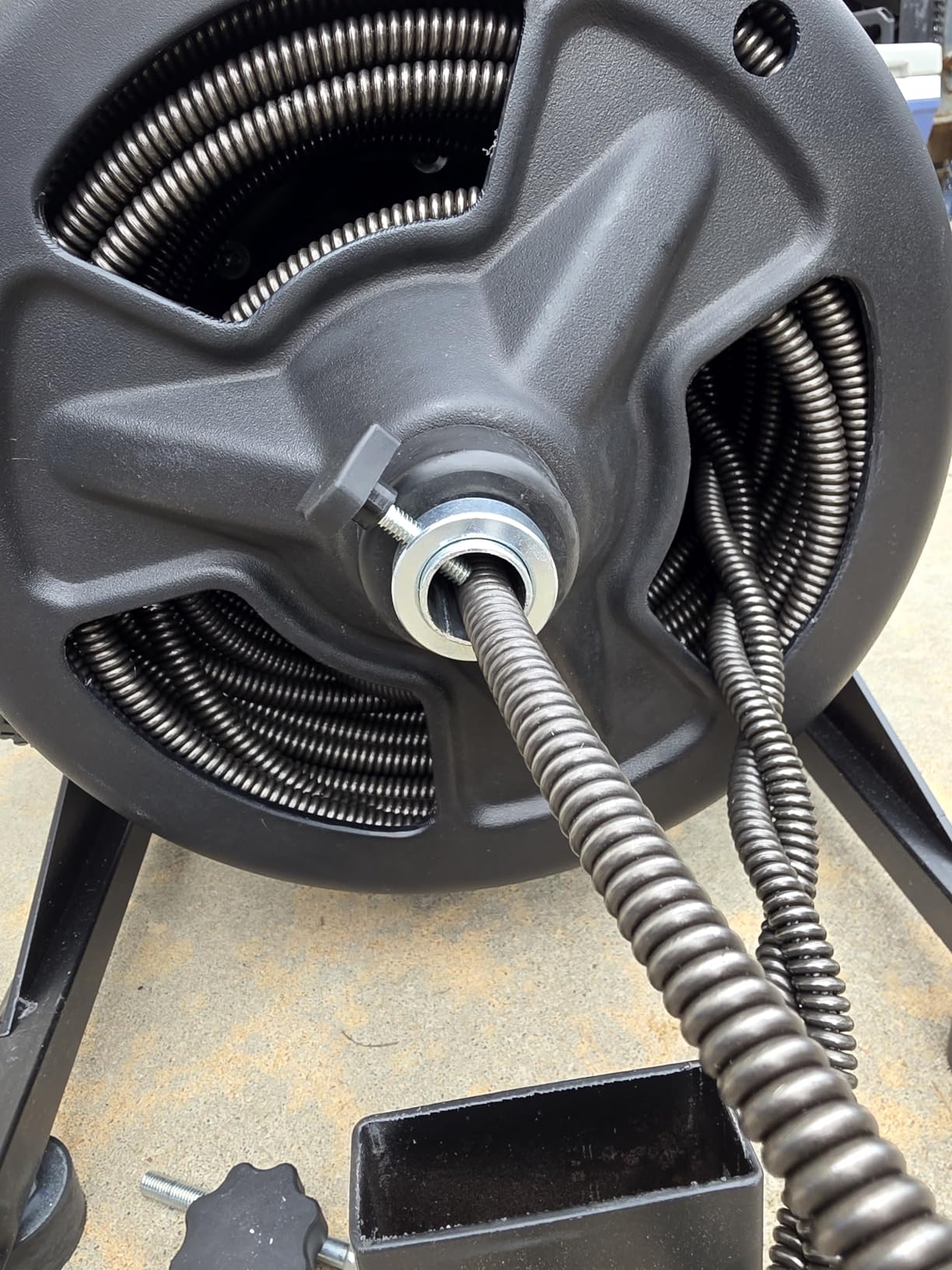POPULO Drain Cleaner Machine 100Ft x 3/8 Inch, Auto feed Sewer Snake Auger on Wheels, Electric Drain Auger Professional for 1.5 to 3 Inch Pipes & Foot Switch with 8 Cutters Customer Review POPULO Drain Cleaner Machine 100Ft x 3/8 Inch, Auto feed Sewer Snake Auger on Wheels, Electric Drain Auger Professional for 1.5 to 3 Inch Pipes & Foot Switch with 8 Cutters - Customer Photo 1