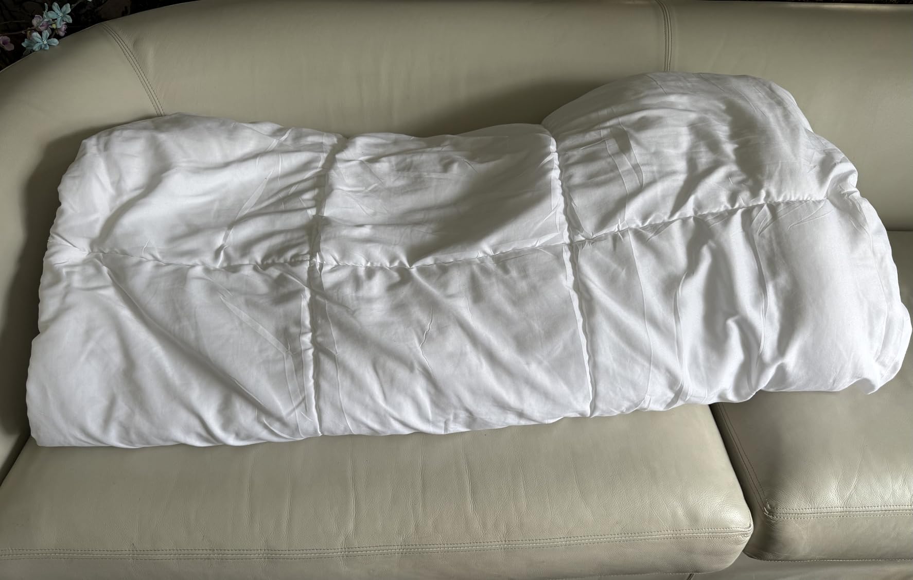 Lightweight White Goose Down Comforter Queen Size - All Season Luxury Down Duvet Insert, Fluffy Hotel Bedding Comforters Oeko Certified 480 Thread Count High Fill Power - 90x90 Inches - Customer Photo 1