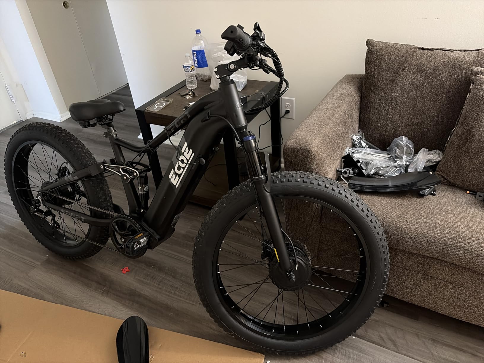 EcoE 6000W/5000W Dual Motor Electric Bike for Adults 52MPH with 60V32A, 26x4 Fat Tire All Terrain Ebikes, Full Suspension E Bike, SHM 7-Speed Gear Electric Bicycle Customer Review EcoE 6000W/5000W Dual Motor Electric Bike for Adults 52MPH with 60V32A, 26x4 Fat Tire All Terrain Ebikes, Full Suspension E Bike, SHM 7-Speed Gear Electric Bicycle - Customer Photo 1