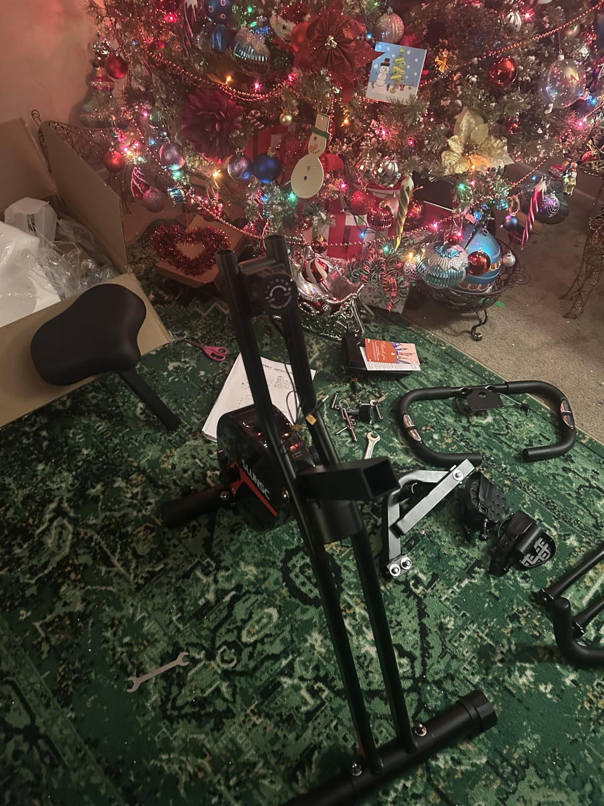 Folding Exercise Bike, SLUNSE 5 IN 1 Foldable Stationary Bike for Home, Indoor Cycling Bike with 16 Level Adjustable Magnetic Resistance, 350LBS Weight Capacity, Soft Seat Backrest For Fitness Workout Customer Review Folding Exercise Bike, SLUNSE 5 IN 1 Foldable Stationary Bike for Home, Indoor Cycling Bike with 16 Level Adjustable Magnetic Resistance, 350LBS Weight Capacity, Soft Seat Backrest For Fitness Workout - Customer Photo 1