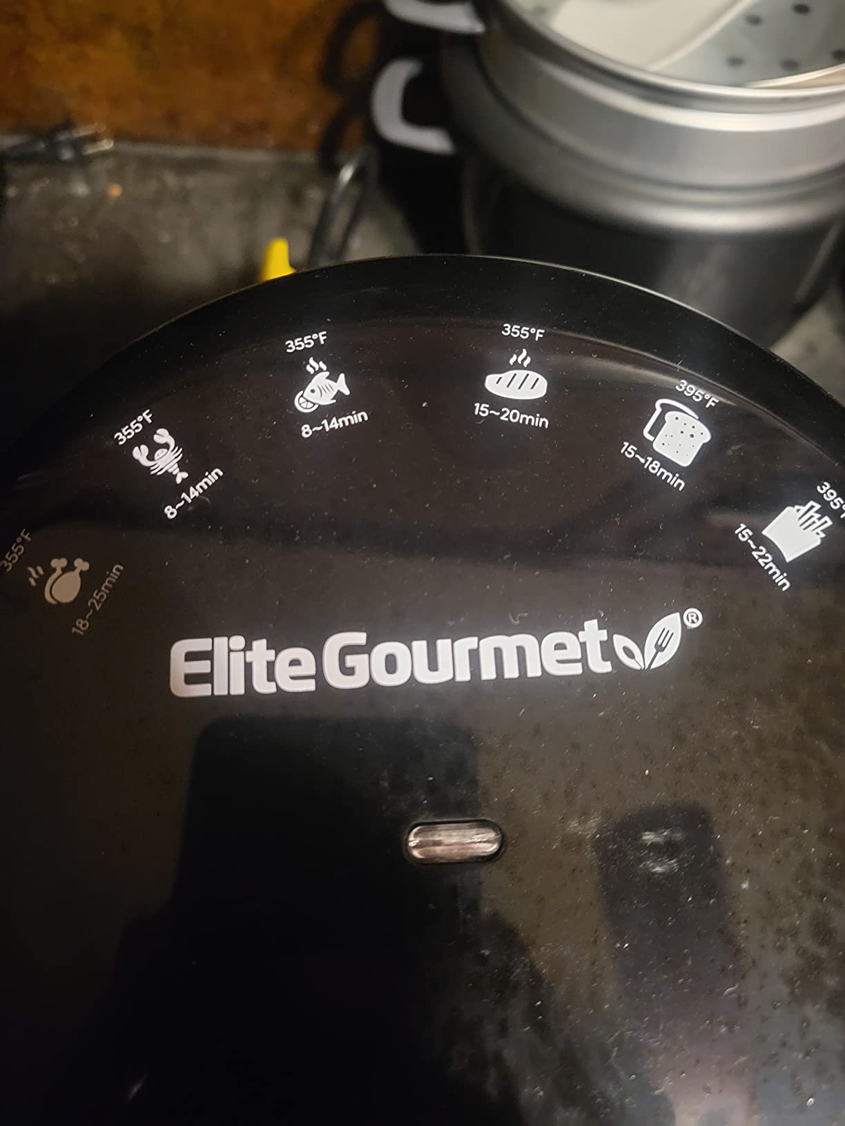 Elite Gourmet EAF2305 Glass Air Fryer, 2.4Qt Capacity, PFAS Free Ceramic Coated Ceralast™ Air Fry Rack, Adjustable Temperature 175°F to 400°F, 30-Minute Timer, 1150-Watts, 15 Recipes, Black - Customer Photo 2