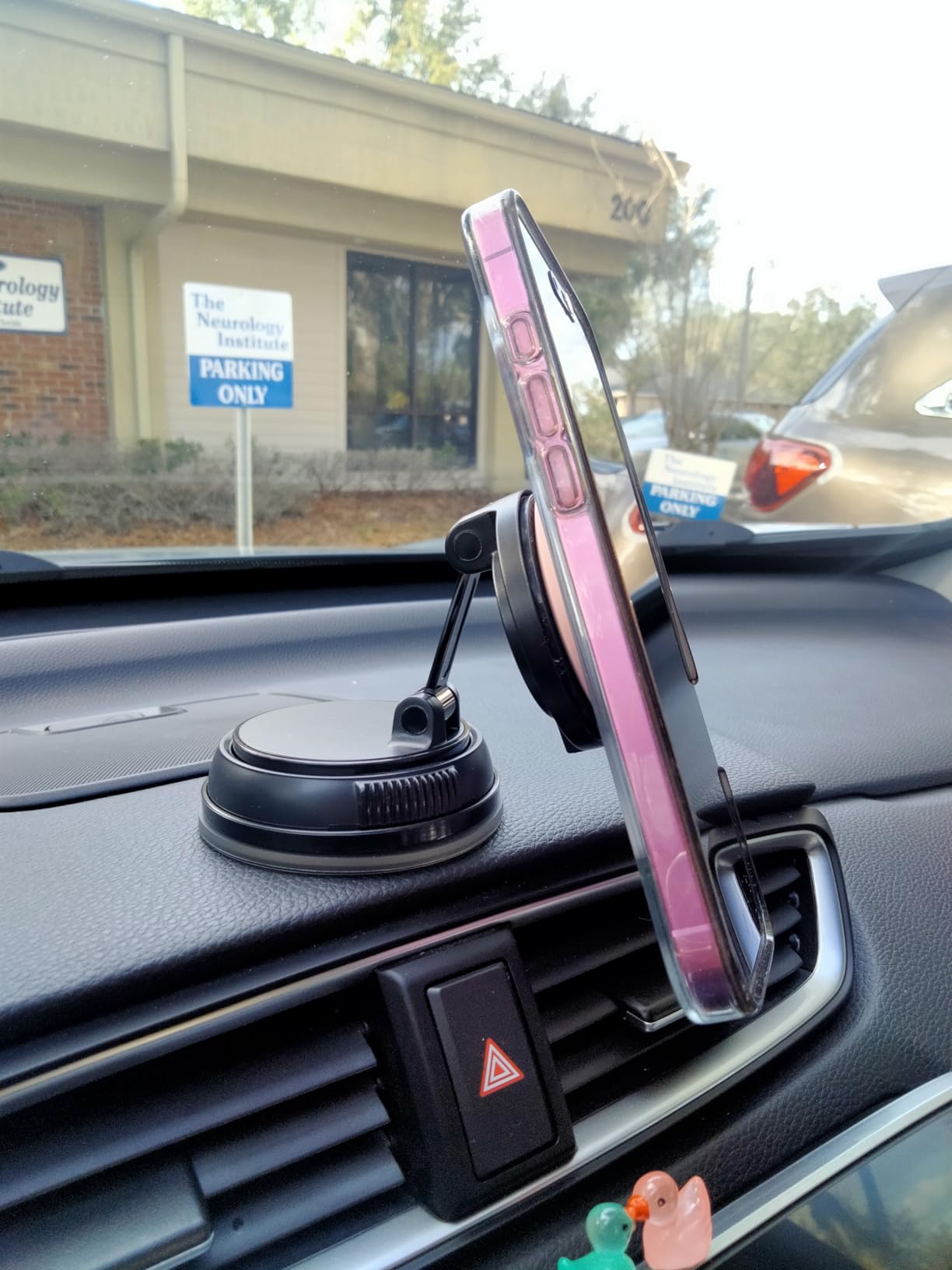 ANDERY Only for iPhone Magsafe Car Mount Charger [15W Fast Wireless Charging, 78+LBS Strong Suction, 2400gf Strong Magnetic] 360° Adjustable Phone Holders for Your Car, Stable Support Arm for Video customer photo 1