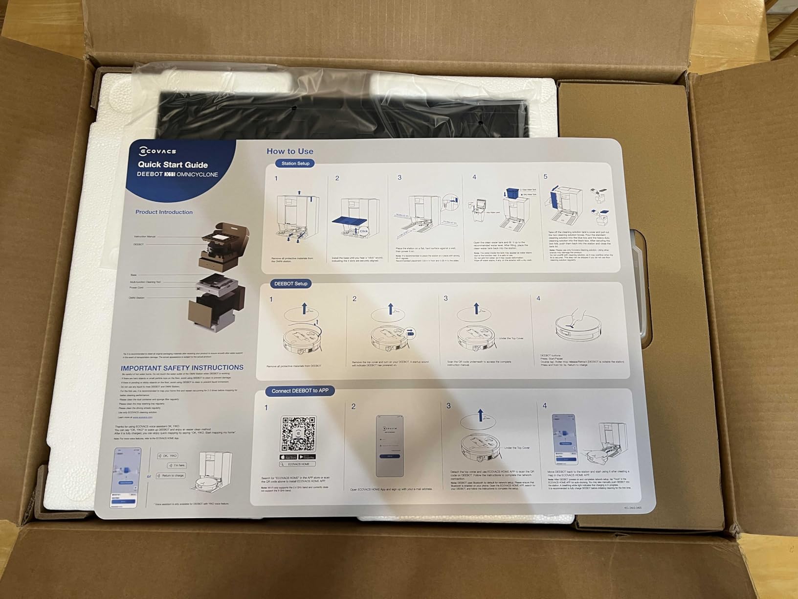 ECOVACS DEEBOT X11 OmniCyclone Robot Vacuum and Mop, PowerBoost Charging, OZMO Roller 2.0 Instant Self-Washing Mop, 19,500Pa Blast Suction, Bagless OmniCyclone Station, AIVI 3D Smart Navigation - Customer Photo 2