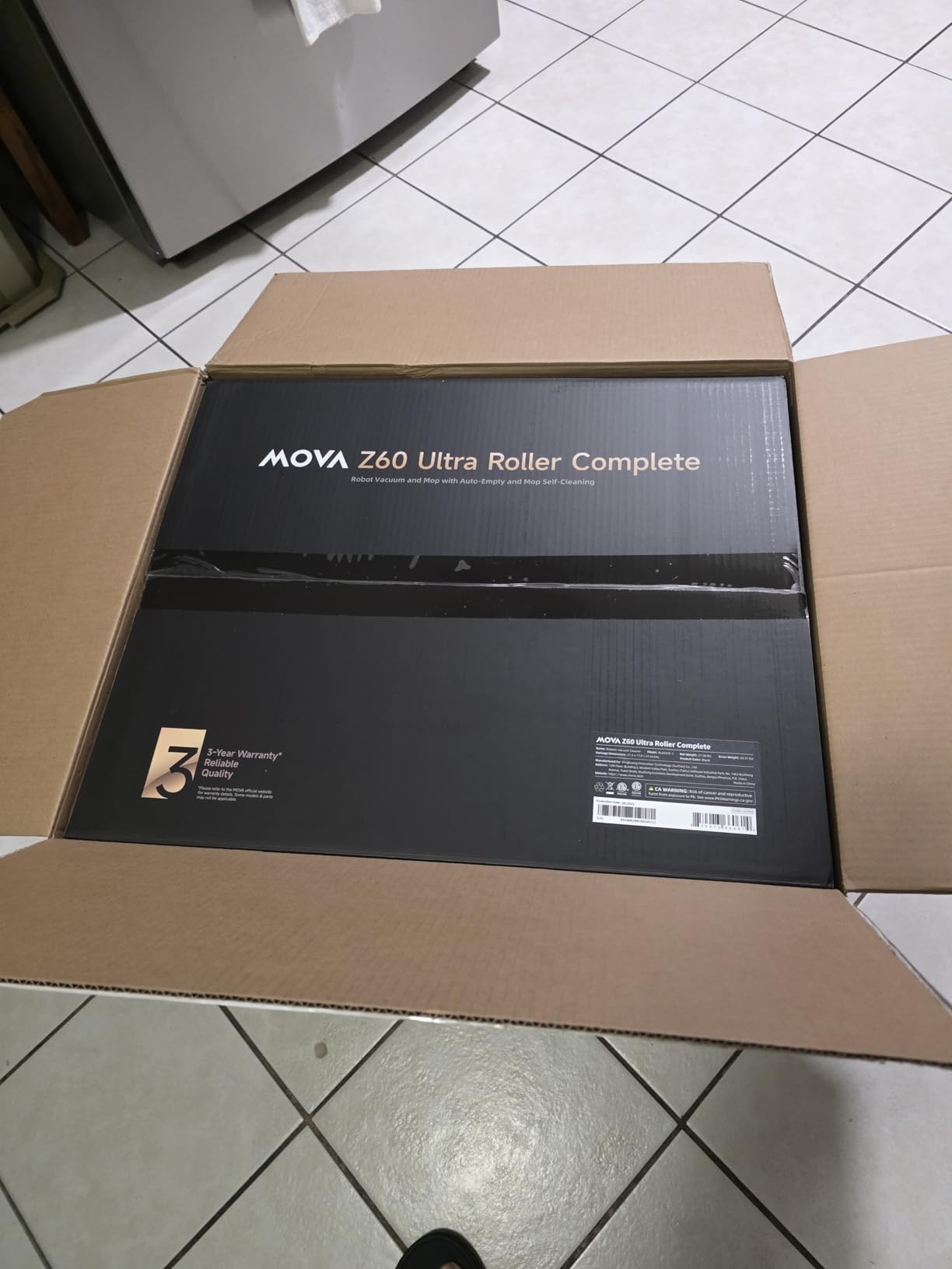 Mova Z60 Ultra Roller Complete Robot Vacuum and Mop, 28,000Pa Suction, 3.14in Obstacle Crossing, AutoShield for Carpet Protection, Zero Tangling Duobrush, Extendable Roller & Side Brush - Customer Photo 1