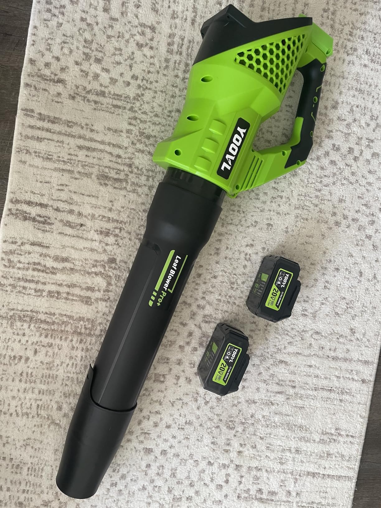 Leaf Blower Cordless, 650CFM Electric Leaf Blowers with 2 x 5.2Ah Batteries and Charger, 3 Speed Modes, 1 x Adjustable Shoulder Strap, Powerful Blowers for Lawn Care, Patio, Dust, Blowing Leaves - Customer Photo 1