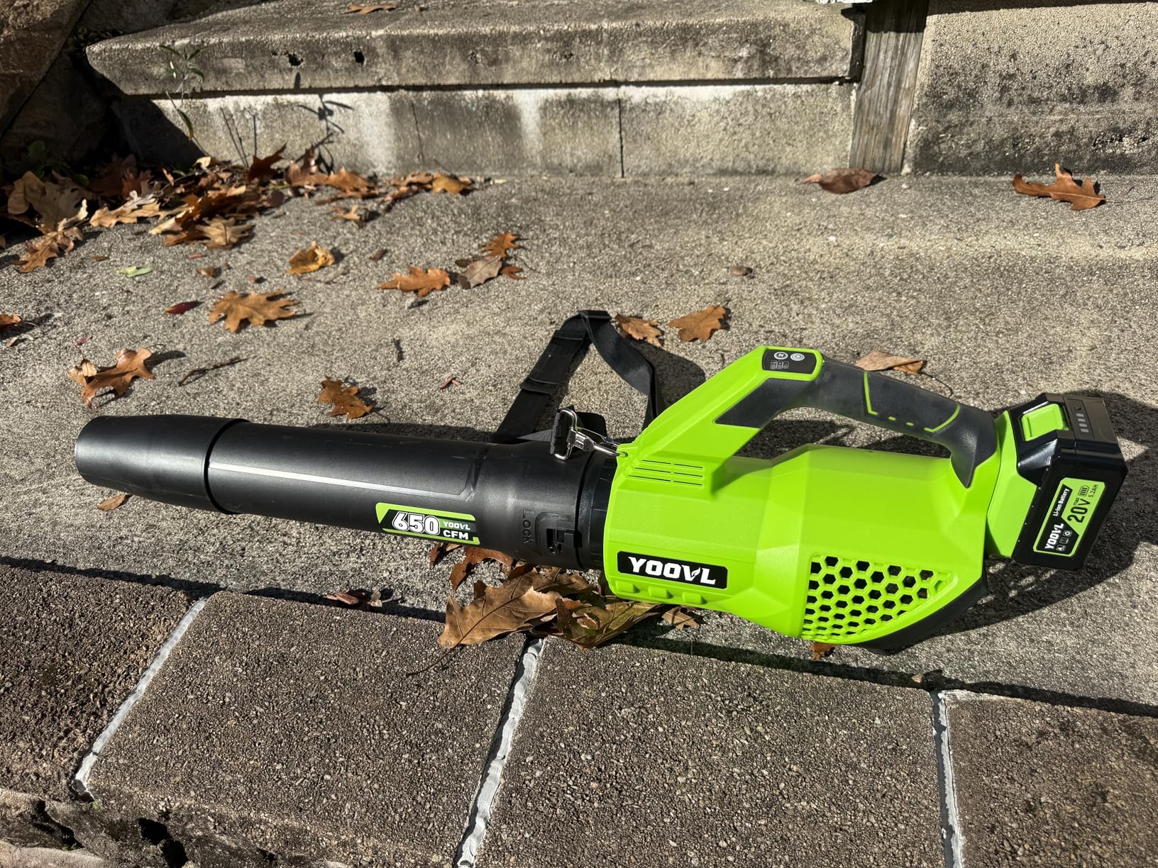 YOOVL Leaf Blower Cordless, 650 CFM with 2 x 5.2Ah Batteries, 3 Speed Modes customer photo 1