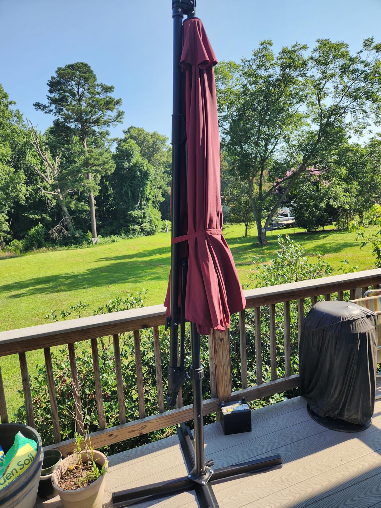 ABCCANOPY 10FT Cantilever Umbrella Offset Hanging Patio Umbrella with Base Stand Rotate and Tilt,Suitable for Garden, Lawn, Backyard(Khaki) Customer Review ABCCANOPY 10FT Cantilever Umbrella Offset Hanging Patio Umbrella with Base Stand Rotate and Tilt,Suitable for Garden, Lawn, Backyard(Khaki) - Customer Photo 2