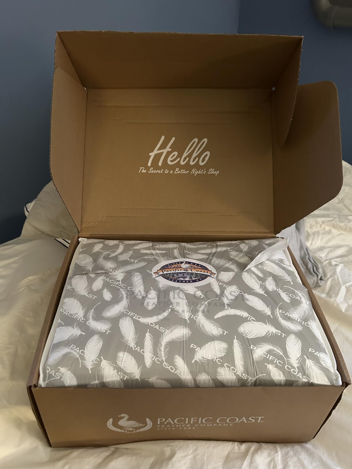 Pacific Coast Goose Feather Down Fiber Comforters King Size, Heavyweight Thickened Winter Duvet Insert, Ultra-Soft, Fluffy, Breathable, Hotel Luxury Bedding Comforters, 8 Tabs, 106