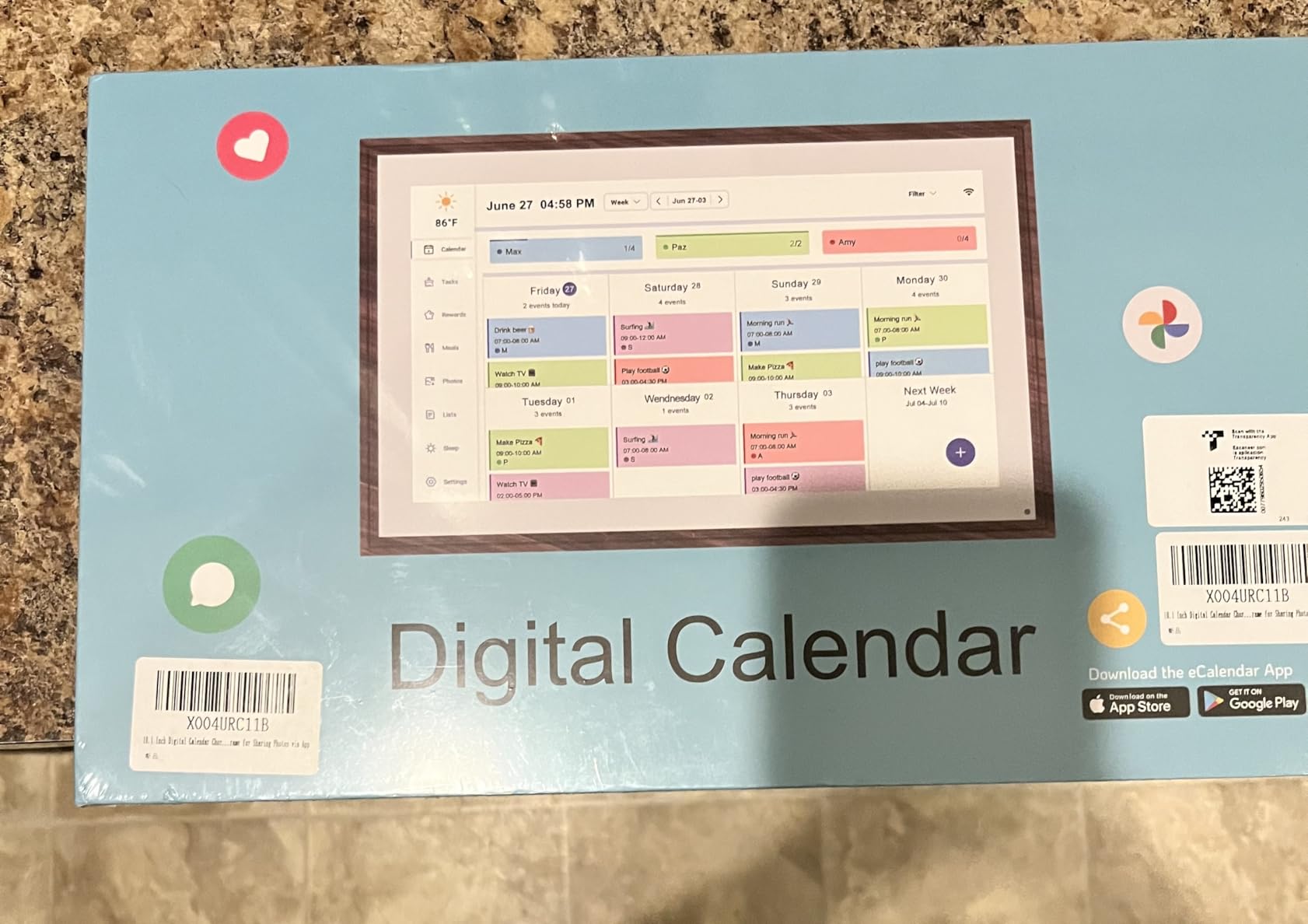 10.1 Inch Digital Calendar Chore Chart with Touchscreen - Full HD Interactive Display, Wall & Desk Mountable Family Planner, to-Do List & Meal Planner, Digital Picture Frame Gifts for Women Mom - Customer Photo 3