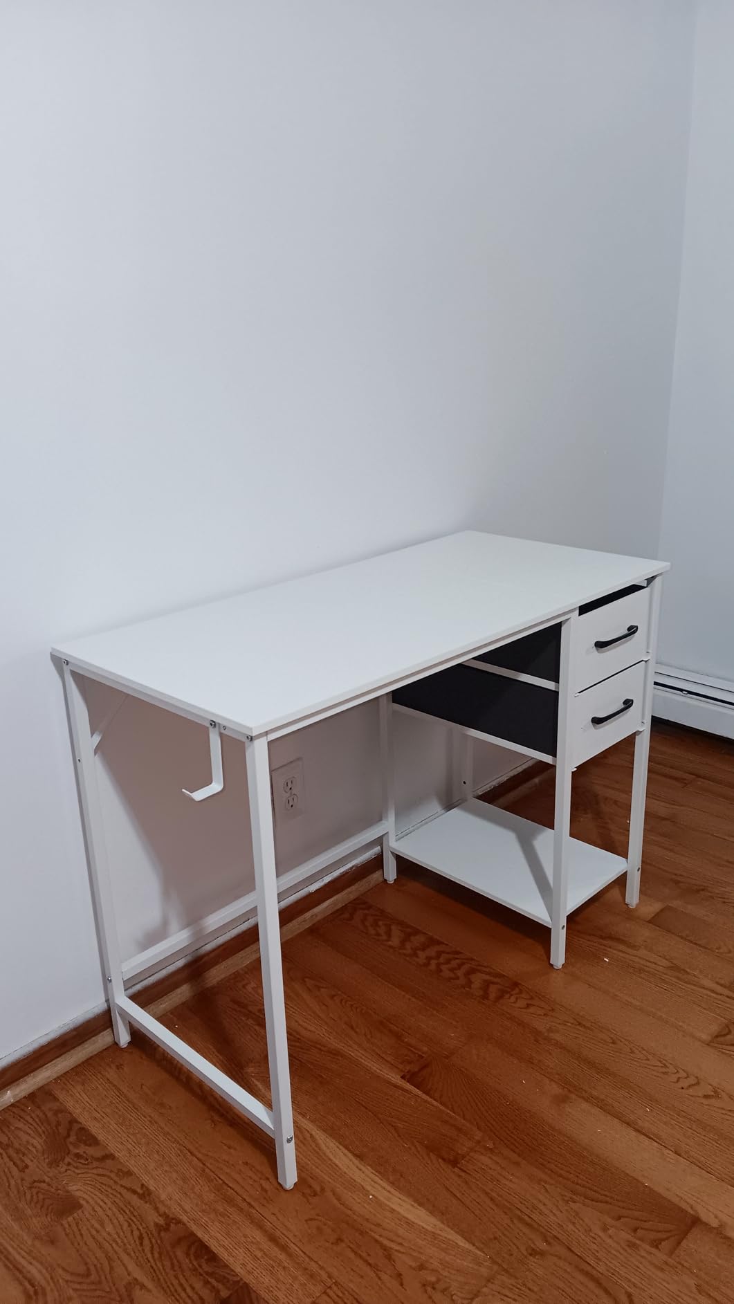 CubiCubi Computer Desk with 2 Drawers, 40 Inch Small Home Office Desk with Storage Study Writing Table, Light Brown - Customer Photo 2