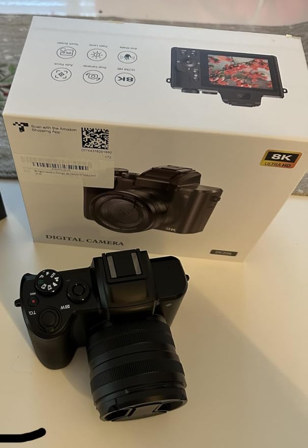 8K Digital Cameras for Photography with WiFi,Autofocus 88MP Vlogging Camera for YouTube with Dual-Lens,16X Digital Zoom Point and Shoot Camera,3.2''Touch Screen, Anti-Shake,2 Batteries &Charging Stand Customer Review 8K Digital Cameras for Photography with WiFi,Autofocus 88MP Vlogging Camera for YouTube with Dual-Lens,16X Digital Zoom Point and Shoot Camera,3.2''Touch Screen, Anti-Shake,2 Batteries &Charging Stand - Customer Photo 1