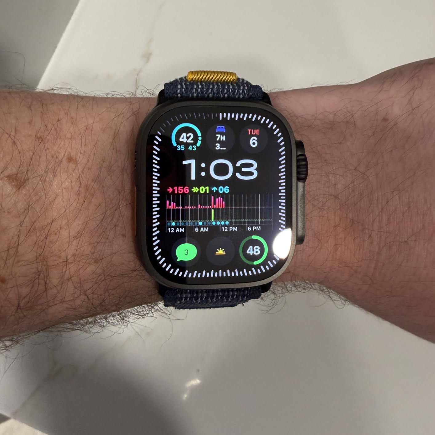 Watch Ultra 3 [GPS + Cellular 49mm] Running & Multisport Smartwatch w/Rugged Titanium Case w/Black Ocean Band. Satellite Communications, Advanced Health & Fitness Tracking customer photo 2
