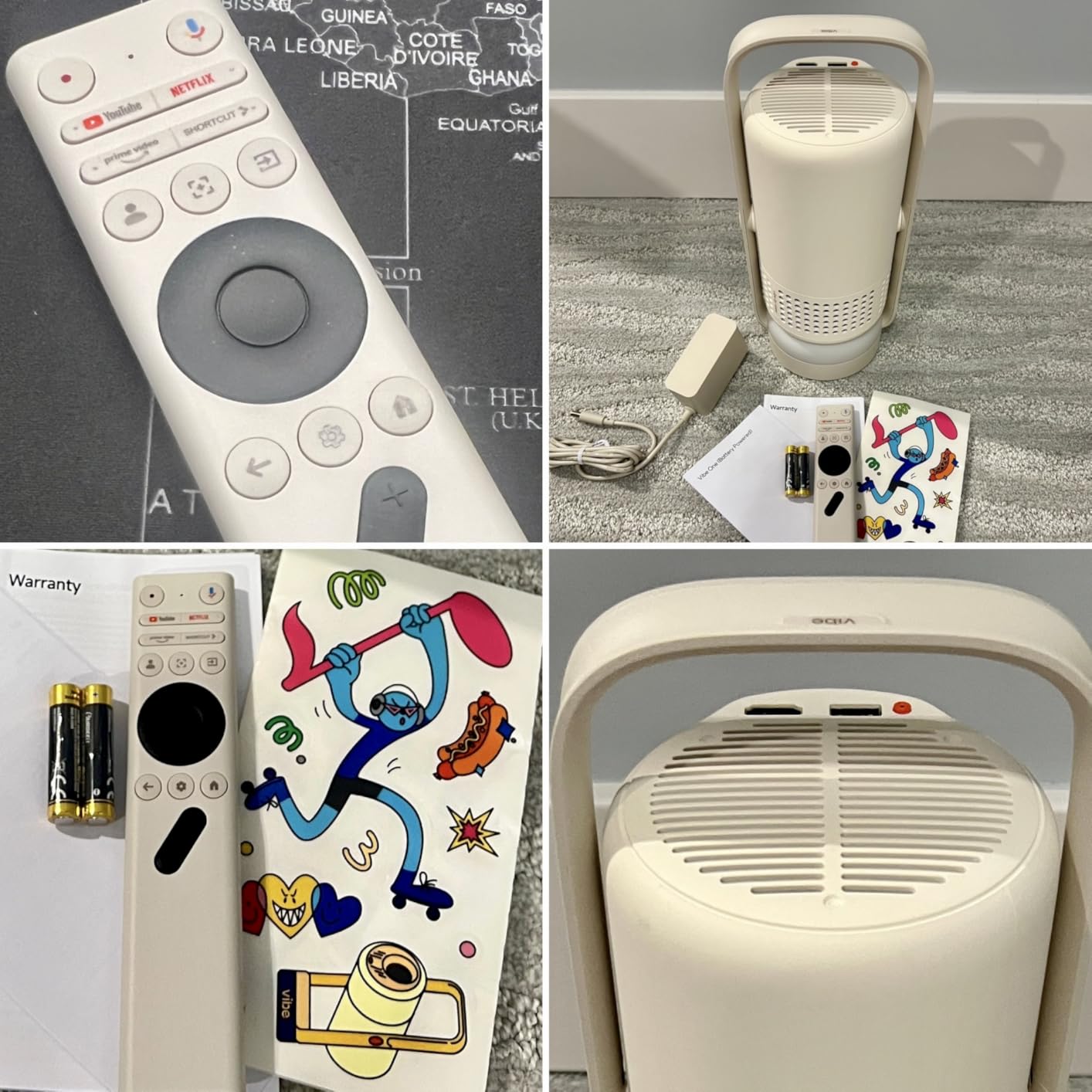 Vibe One Battery Powered 1080P Smart Portable Projector, Google TV with Licensed Netflix, Sound by JBL, Built-in Battery, Auto Focus Auto Keystone, HD Outdoor Movie Projector for Home(Ash) customer photo 2