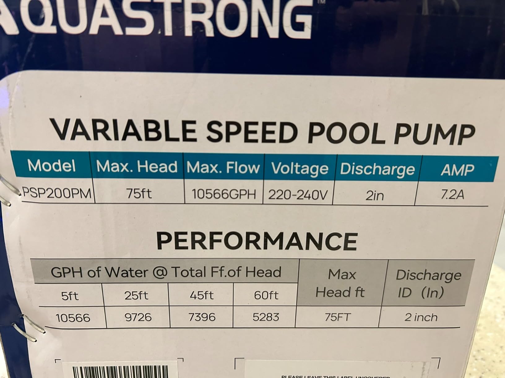Aquastrong Variable Speed Pool Pump In/Above Pool Pump Energy Efficient High Flow Powerful Self Primming Swimming Pool Pumps with Filter Basket,Dark Black customer photo 1