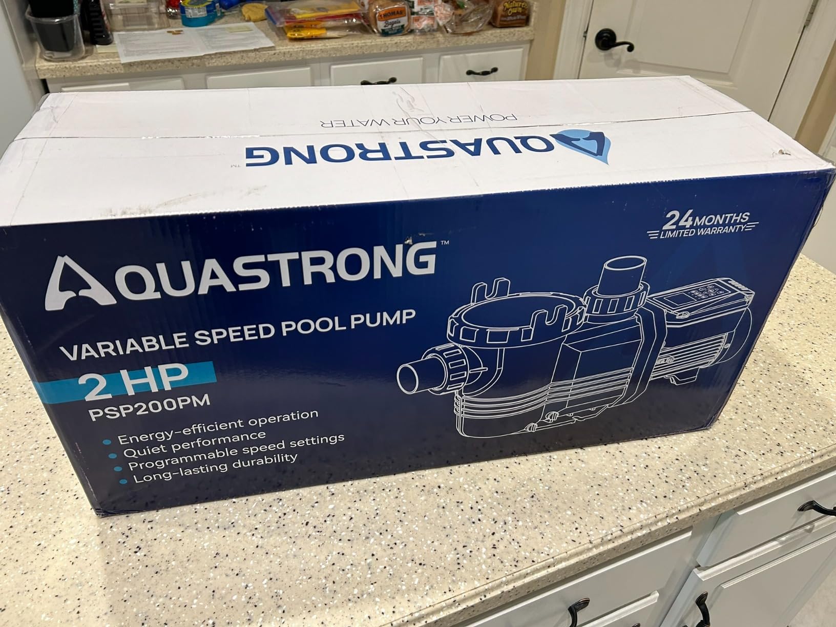 Aquastrong Variable Speed Pool Pump In/Above Pool Pump Energy Efficient High Flow Powerful Self Primming Swimming Pool Pumps with Filter Basket,Dark Black customer photo 2