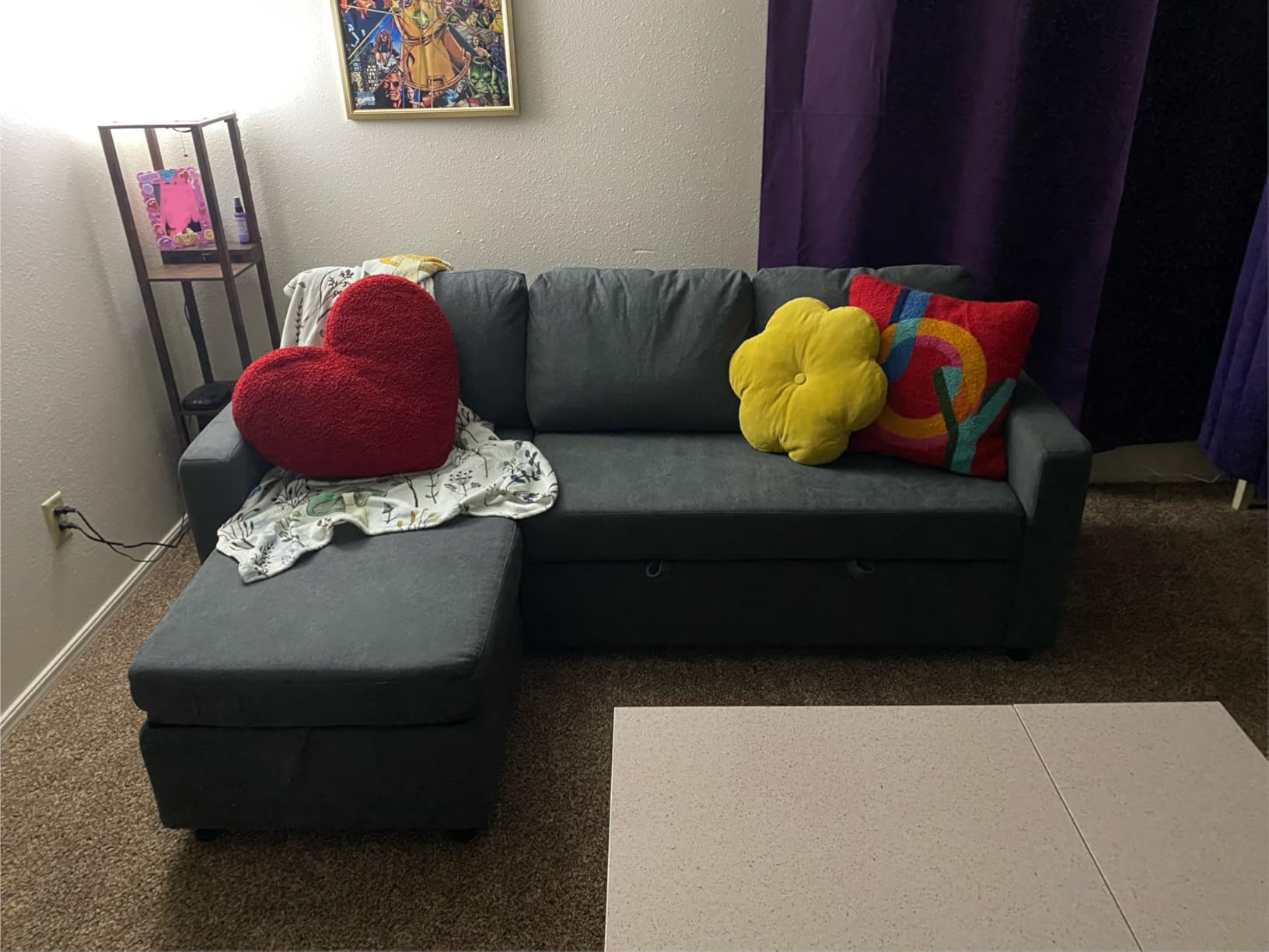 Yaheetech Sectional Sofa L-Shaped Sofa Couch Bed w/Chaise & USB, Reversible Couch Sleeper w/Pull Out Bed & Storage Space Living Room Beige Customer Review Yaheetech Sectional Sofa L-Shaped Sofa Couch Bed w/Chaise & USB, Reversible Couch Sleeper w/Pull Out Bed & Storage Space Living Room Beige - Customer Photo 1
