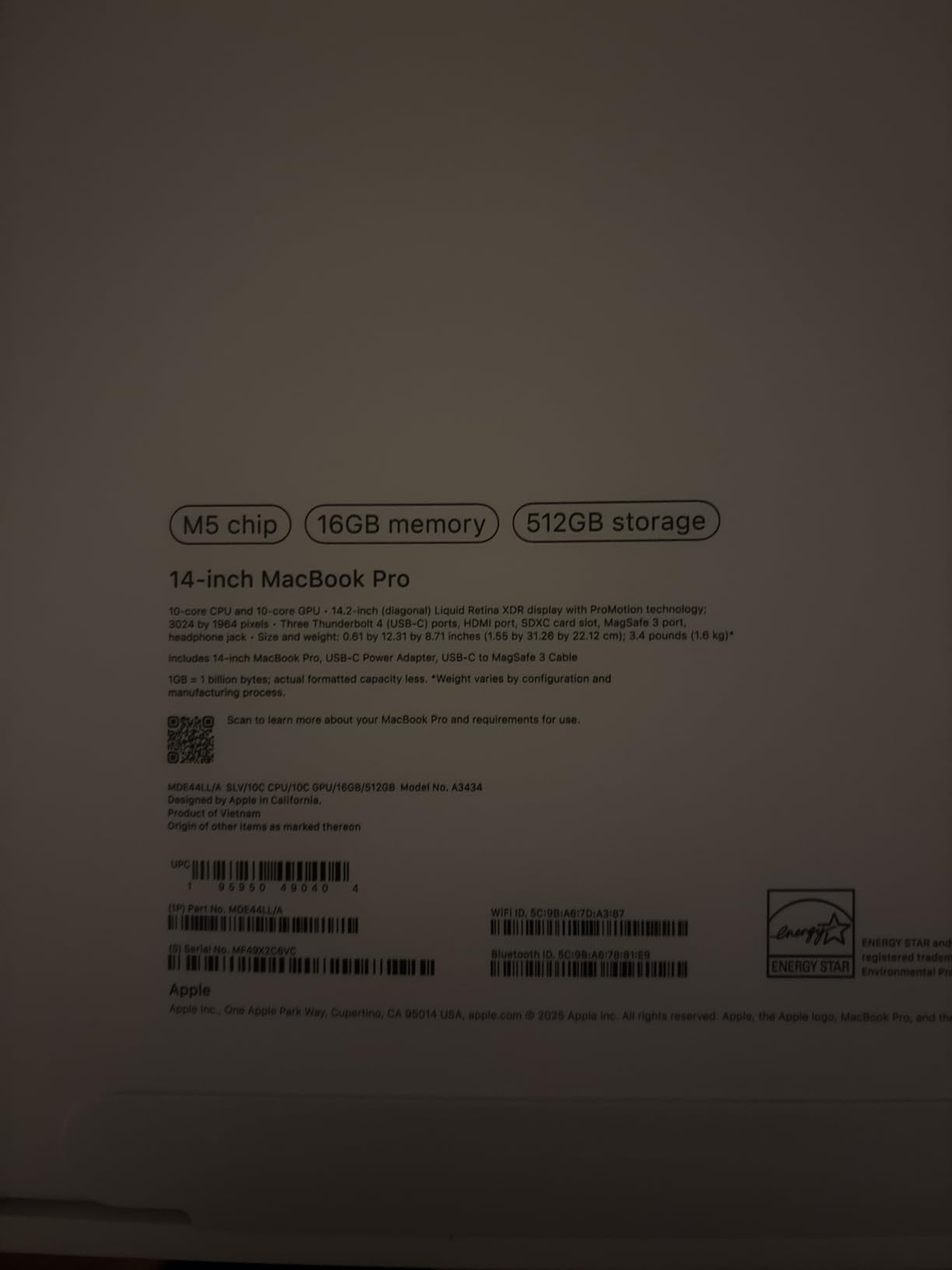 Apple 2025 MacBook Pro Laptop with M5 chip with 10-core CPU and 10-core GPU: Built for Apple Intelligence, 14.2-inch Liquid Retina XDR Display, 16GB Unified Memory, 512GB SSD Storage; Space Black customer photo 2