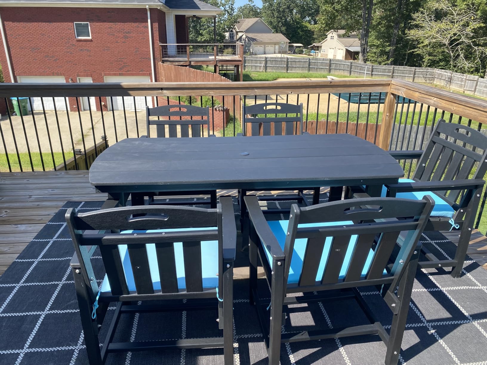 Ciokea HDPE Outdoor Dining Set, 7-Piece Patio Table and Chairs Set with Umbrella Hole, All-Weather Patio Dining Sets for 6, Durable Patio Furniture for Backyard, Garden, Lawn & Poolside, Grey Customer Review Ciokea HDPE Outdoor Dining Set, 7-Piece Patio Table and Chairs Set with Umbrella Hole, All-Weather Patio Dining Sets for 6, Durable Patio Furniture for Backyard, Garden, Lawn & Poolside, Grey - Customer Photo 1