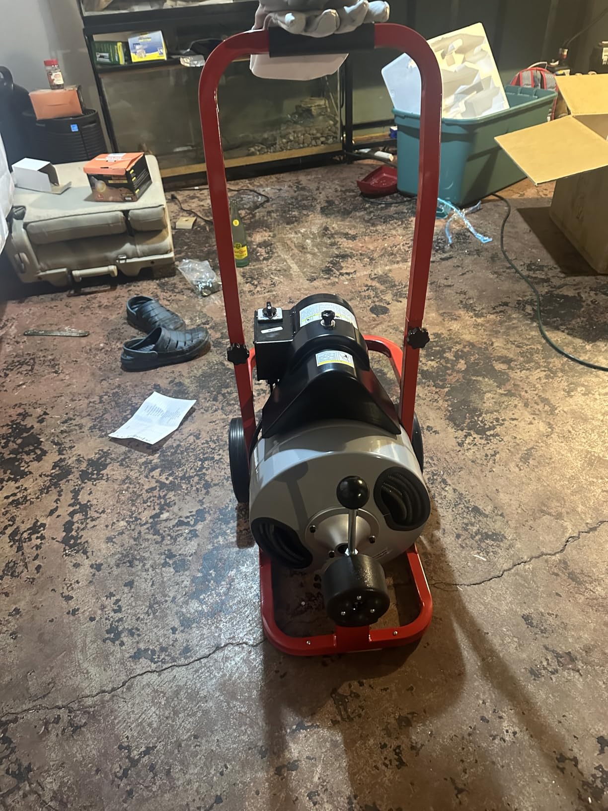 Albott 75 FT x 1/2 inch Electric Drain Cleaner Machine with Auto-Feed & 10 Cutters, Sewer Snake Auger for 1–4 Inch Pipes, Foot Switch & Wheels, Ideal for Home & Commercial Use, Gray/Red Customer Review Albott 75 FT x 1/2 inch Electric Drain Cleaner Machine with Auto-Feed & 10 Cutters, Sewer Snake Auger for 1–4 Inch Pipes, Foot Switch & Wheels, Ideal for Home & Commercial Use, Gray/Red - Customer Photo 1
