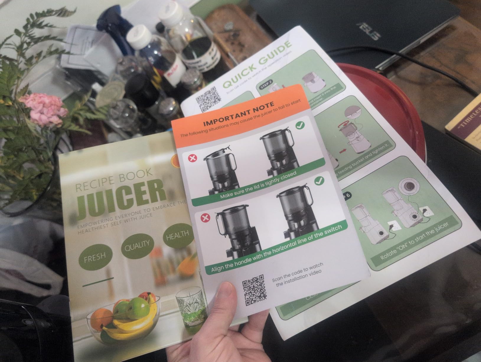 EanOruus Juicer Machines, 3-in-1 Cold Press Juicer with 6.5 EanOruus Juicer Machines, 3-in-1 Cold Press Juicer with 6.5
