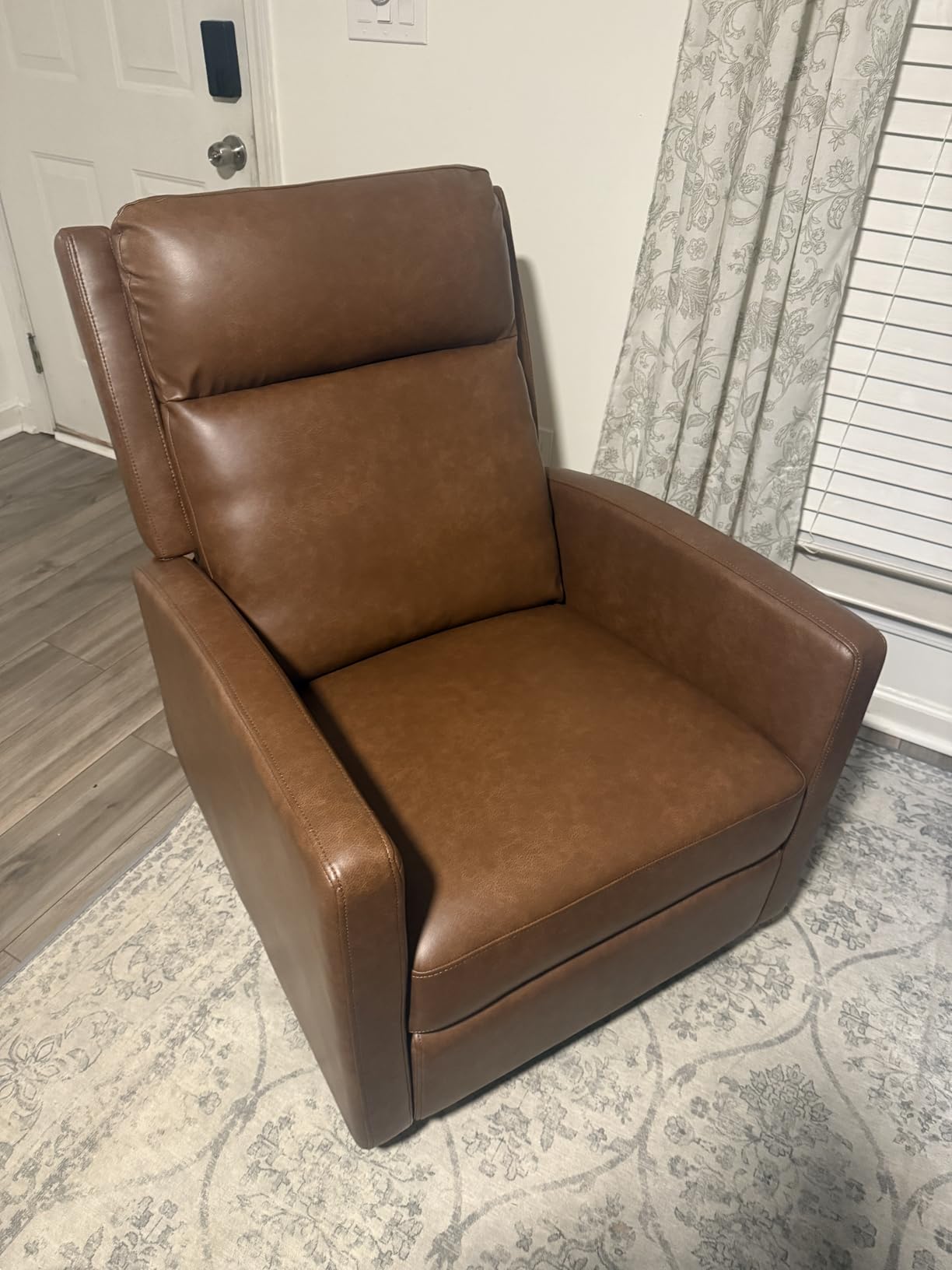 MALOL Leather Recliner Chair for Adults, Swivel Rocker Recliner for Small Spaces, Wide Glider Rocking Nursery Chair with Ergonomic High Backrest, for Home Living Room, Office, Bedroom(Chocolate Brown) Customer Review MALOL Leather Recliner Chair for Adults, Swivel Rocker Recliner for Small Spaces, Wide Glider Rocking Nursery Chair with Ergonomic High Backrest, for Home Living Room, Office, Bedroom(Chocolate Brown) - Customer Photo 1