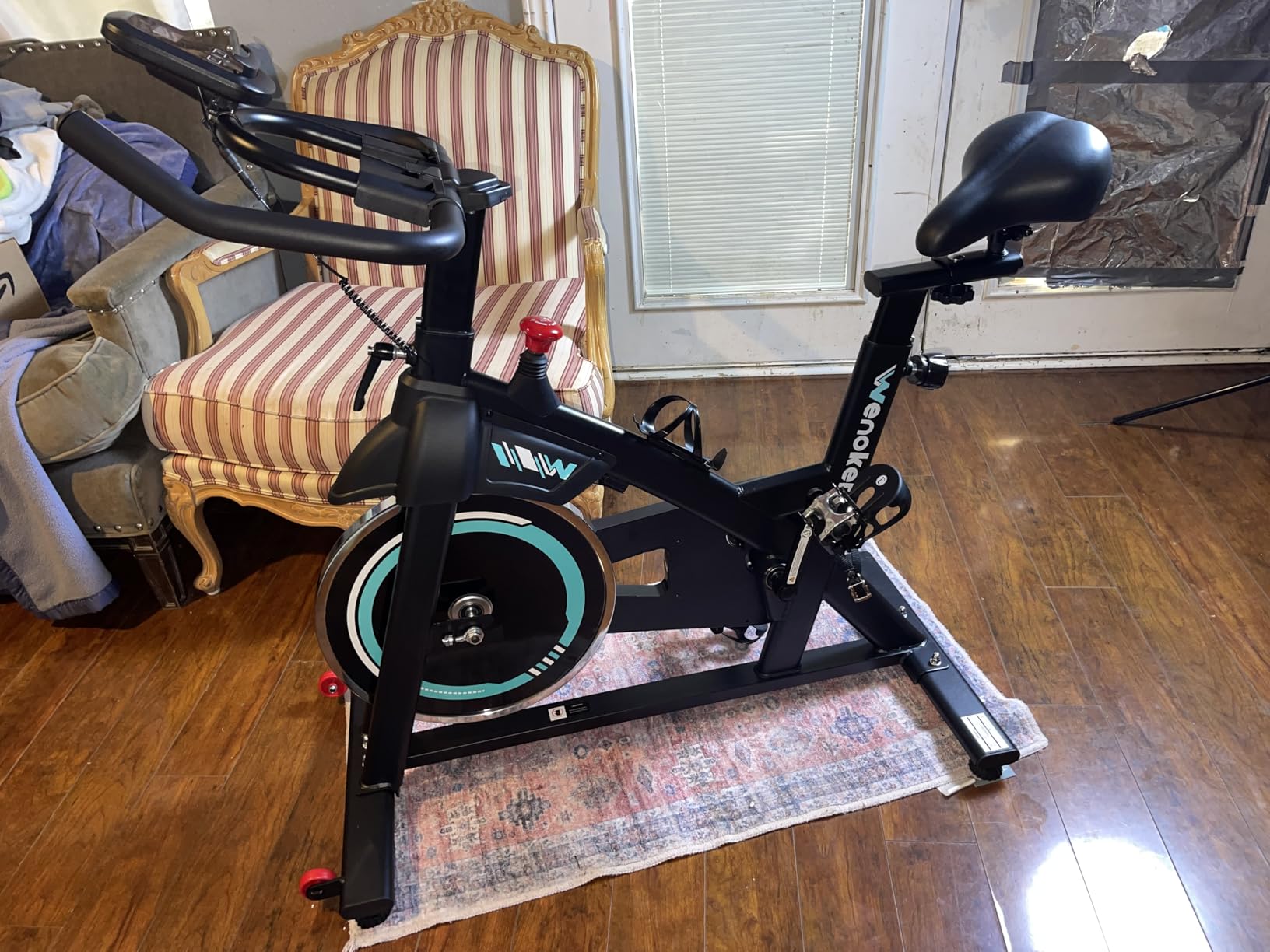 Exercise Bike, Wenoker Magnetic Resistance Stationary Bike for Home App Sync Indoor Bike with 350lbs Weight Capacity, Tablet Holder and Fitness Courses for Weight Loss Customer Review Exercise Bike, Wenoker Magnetic Resistance Stationary Bike for Home App Sync Indoor Bike with 350lbs Weight Capacity, Tablet Holder and Fitness Courses for Weight Loss - Customer Photo 2