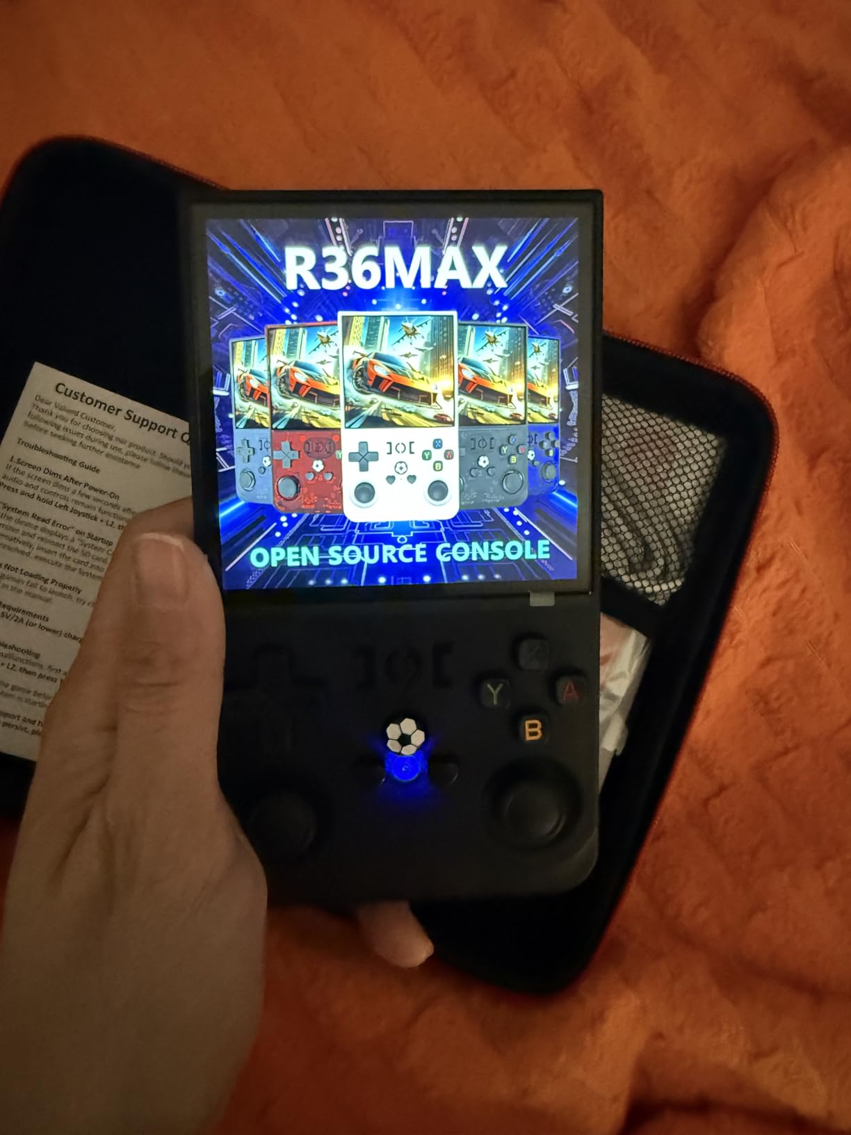 R36MAX Retro Handheld Game Console, 4.0 Inch IPS HD Screen Portable Retro Gaming Console, 1.5GHz CPU Support 30+ Emulator customer photo 1