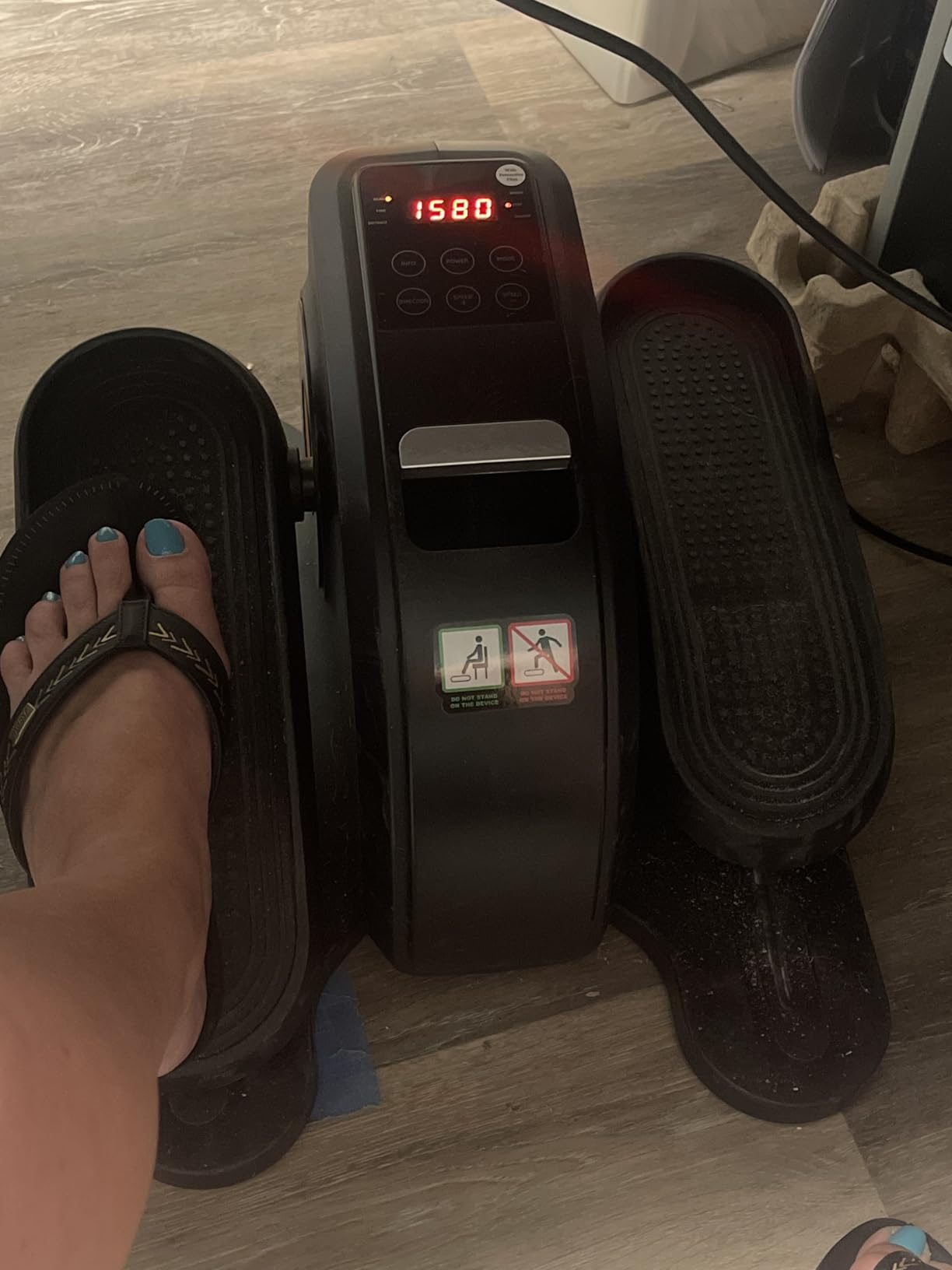 OLIXIS Under-Desk Elliptical Machine–Compact & Quiet Mini Pedal Exerciser with Adjustable Speed, LED Display, Portable Fitness Solution for Home or Office Workouts - Customer Photo 1